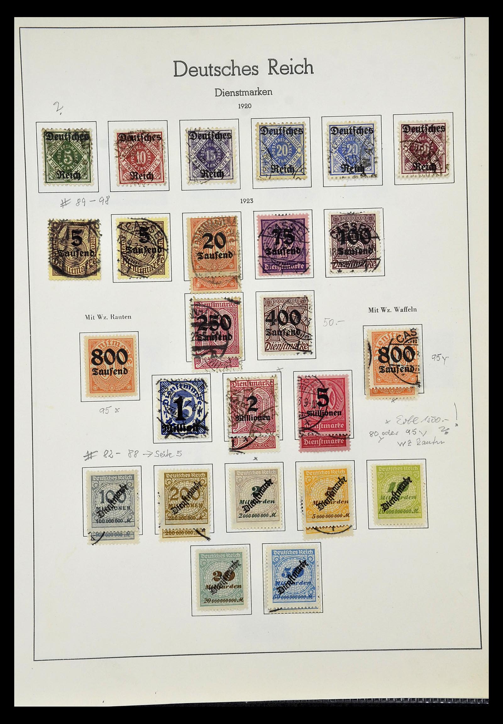35016 015 - Postzegelverzameling 35016 Duitse Rijk dienstzegels 1903-1942.
