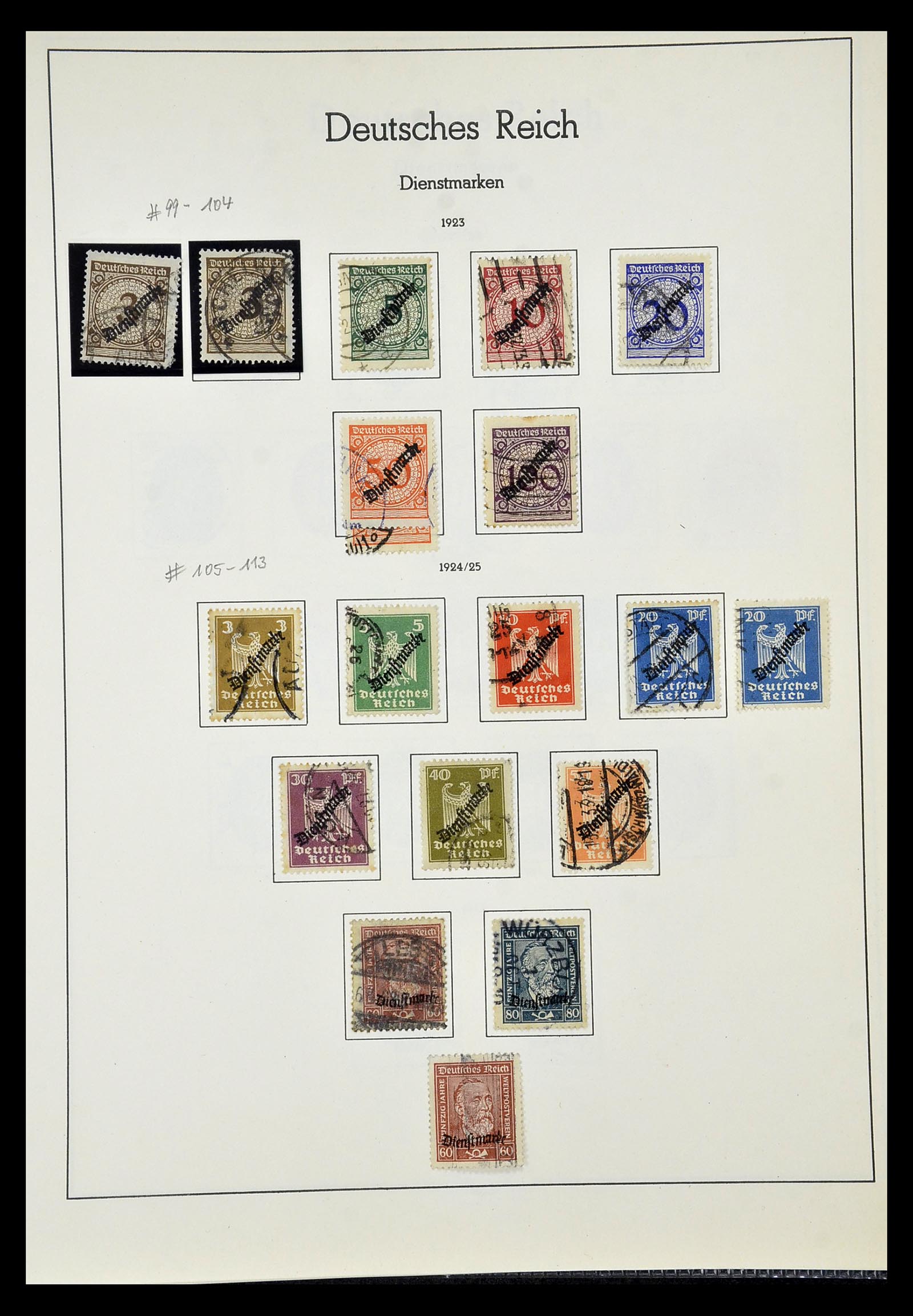 35016 016 - Postzegelverzameling 35016 Duitse Rijk dienstzegels 1903-1942.