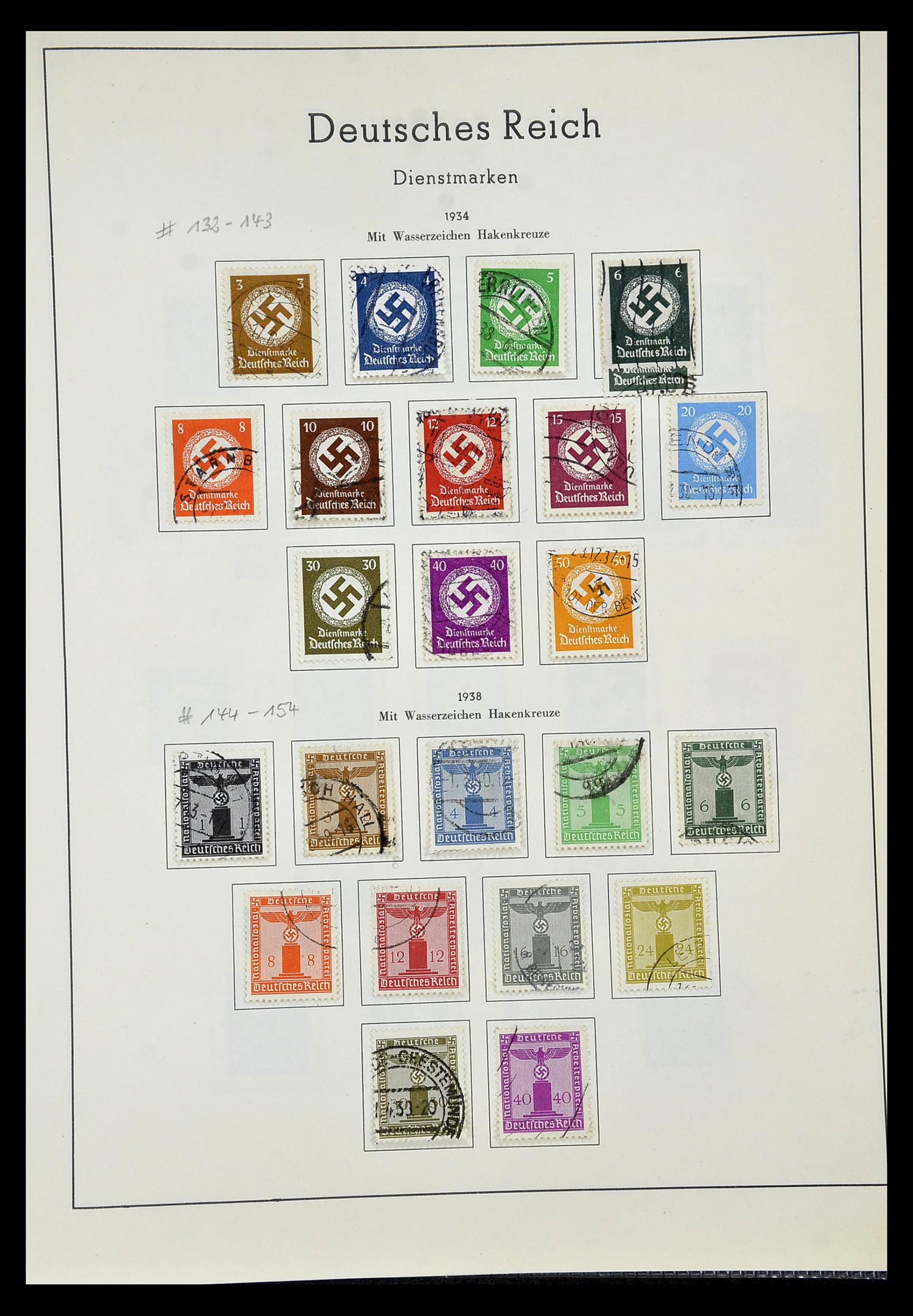 35016 018 - Postzegelverzameling 35016 Duitse Rijk dienstzegels 1903-1942.