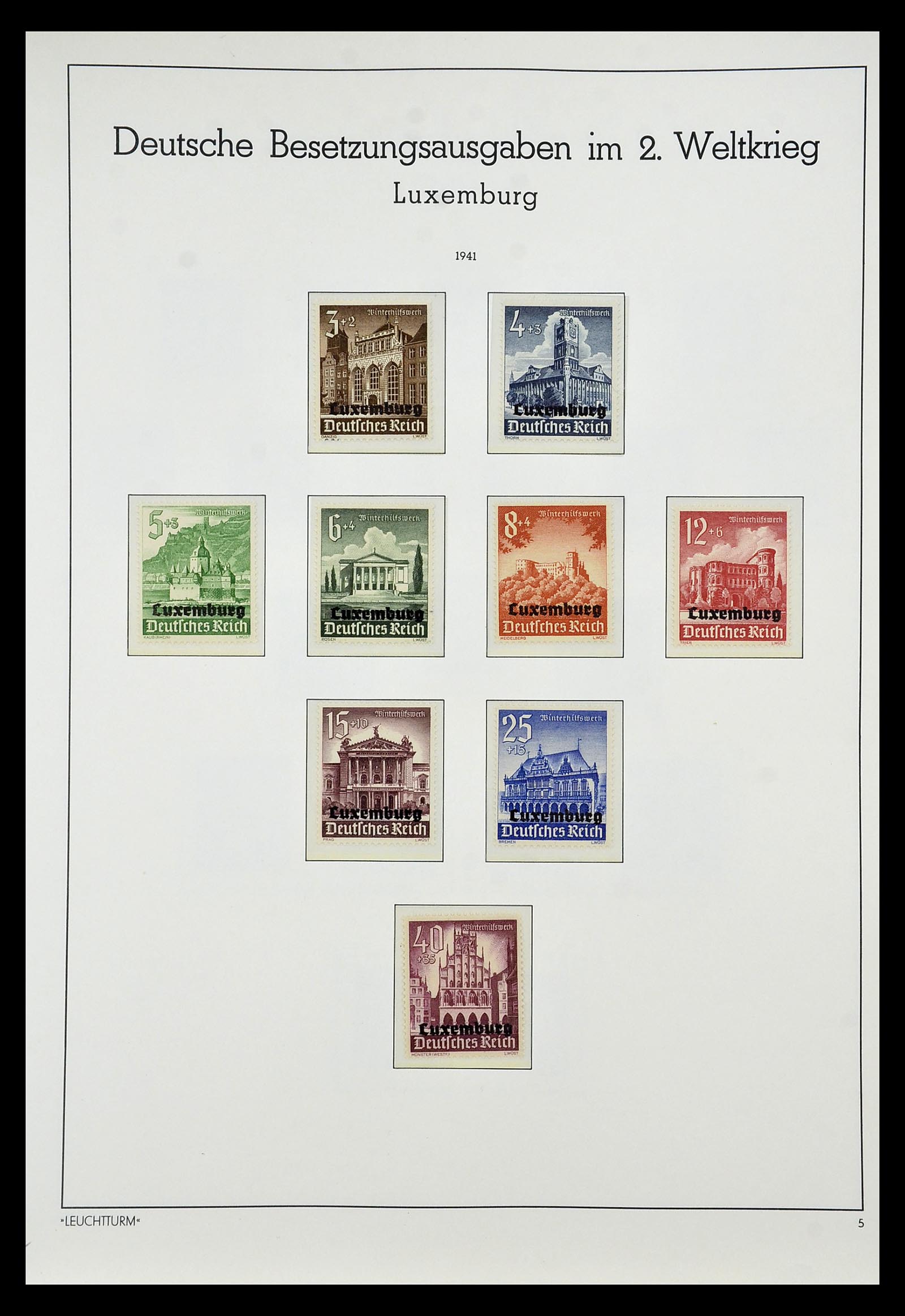 35017 005 - Postzegelverzameling 35017 Duitse bezetting WO II 1939-1945.