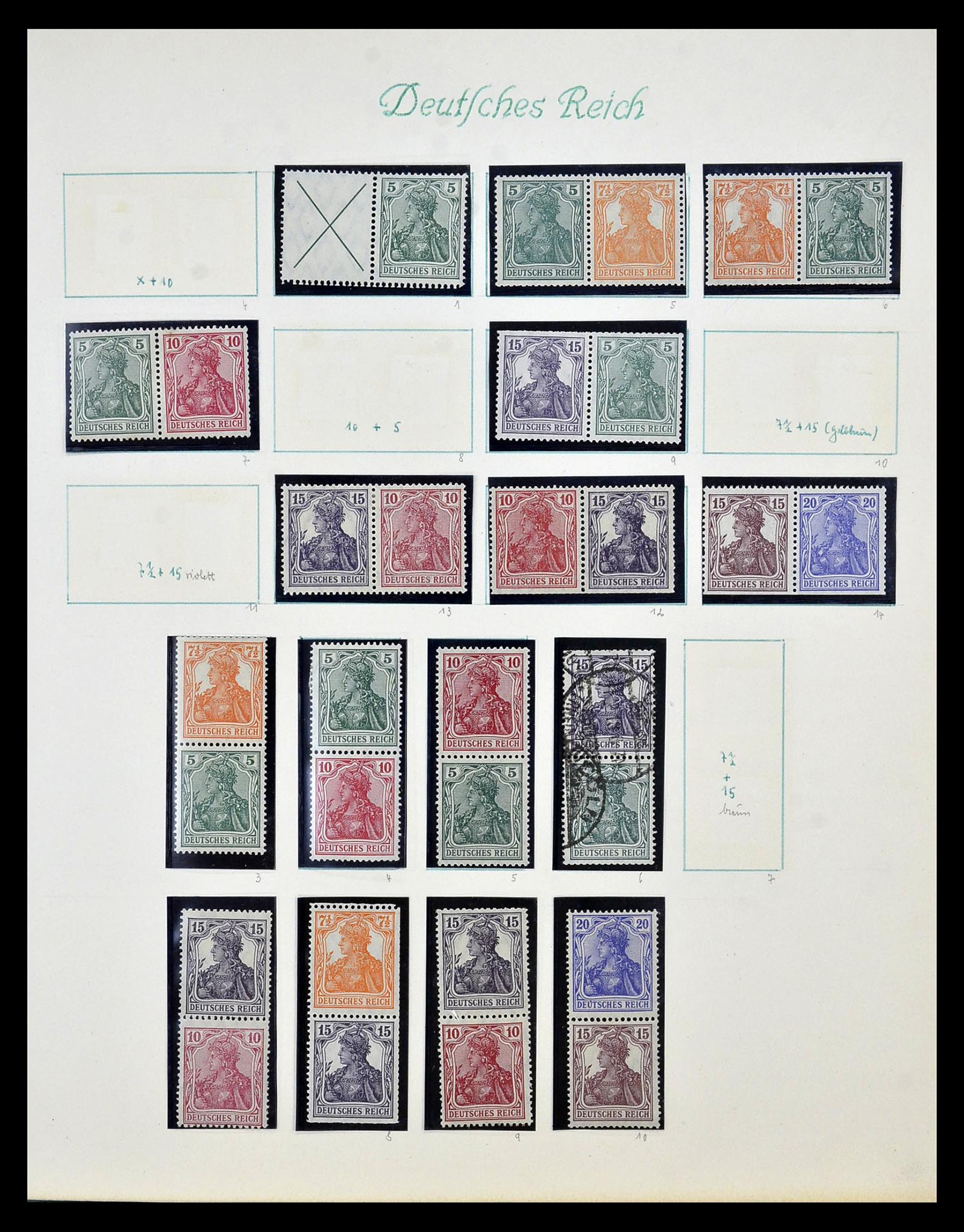 35039 001 - Postzegelverzameling 35039 Duitse Rijk combinaties 1910-1941.