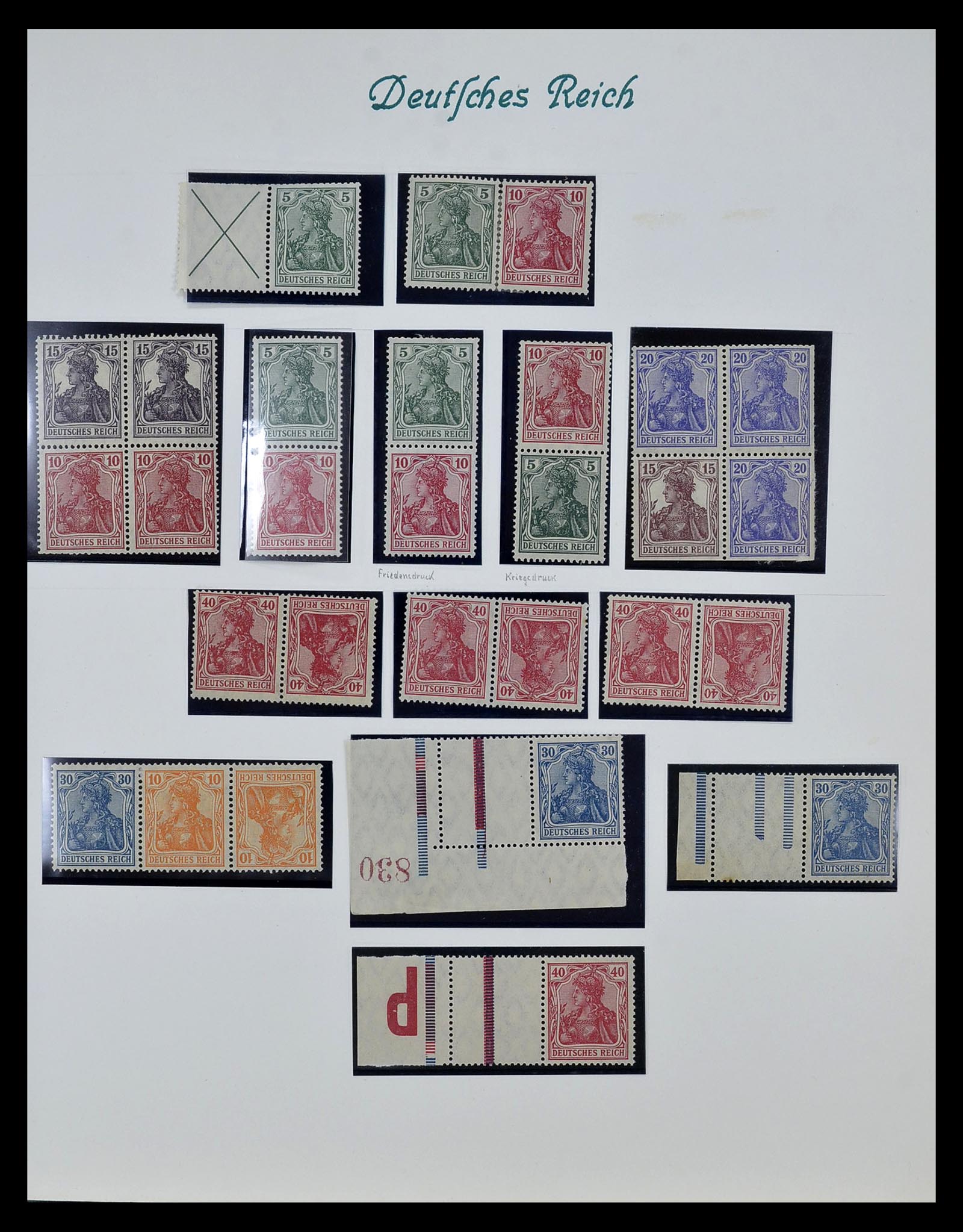 35039 002 - Postzegelverzameling 35039 Duitse Rijk combinaties 1910-1941.