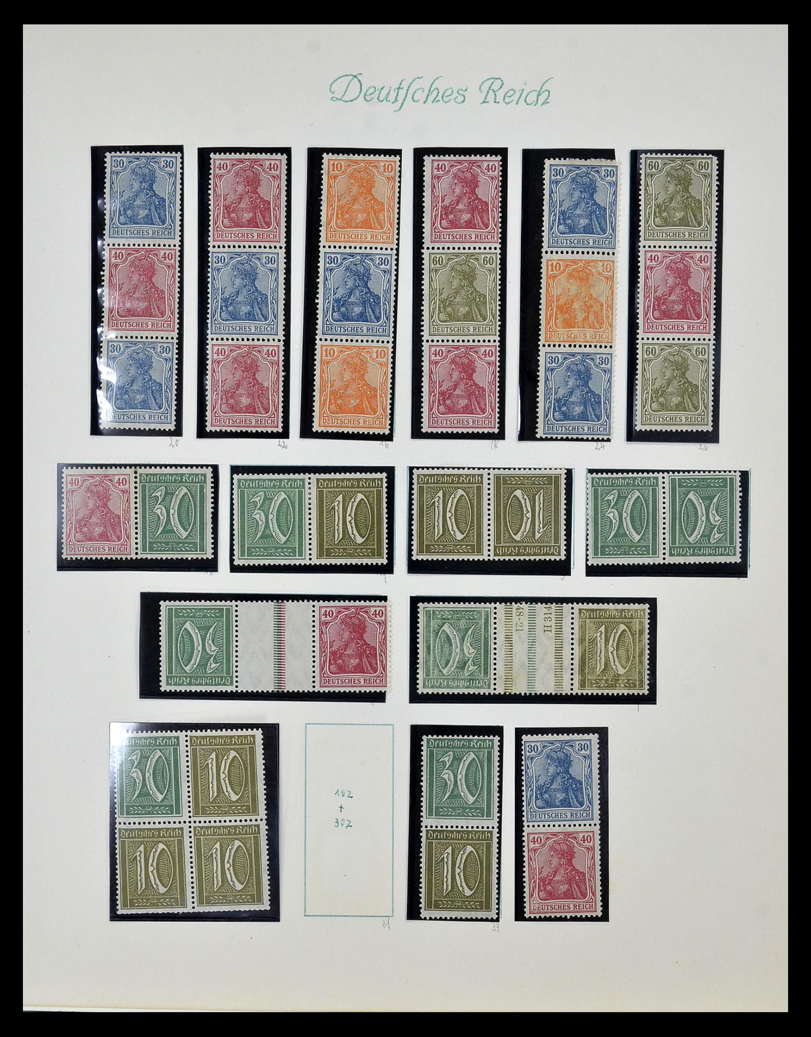 35039 005 - Stamp Collection 35039 German Reich combinations 1910-1941.