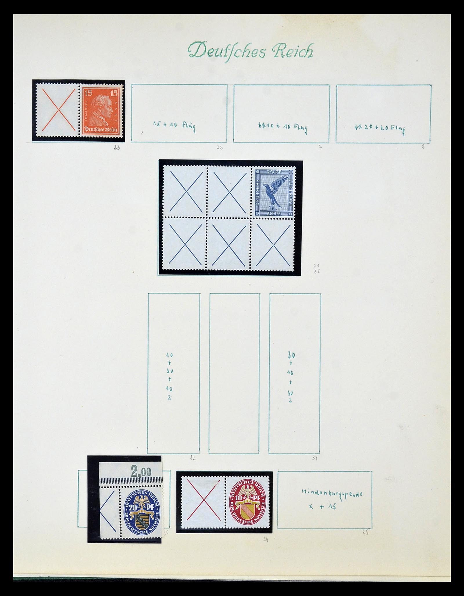 35039 013 - Postzegelverzameling 35039 Duitse Rijk combinaties 1910-1941.