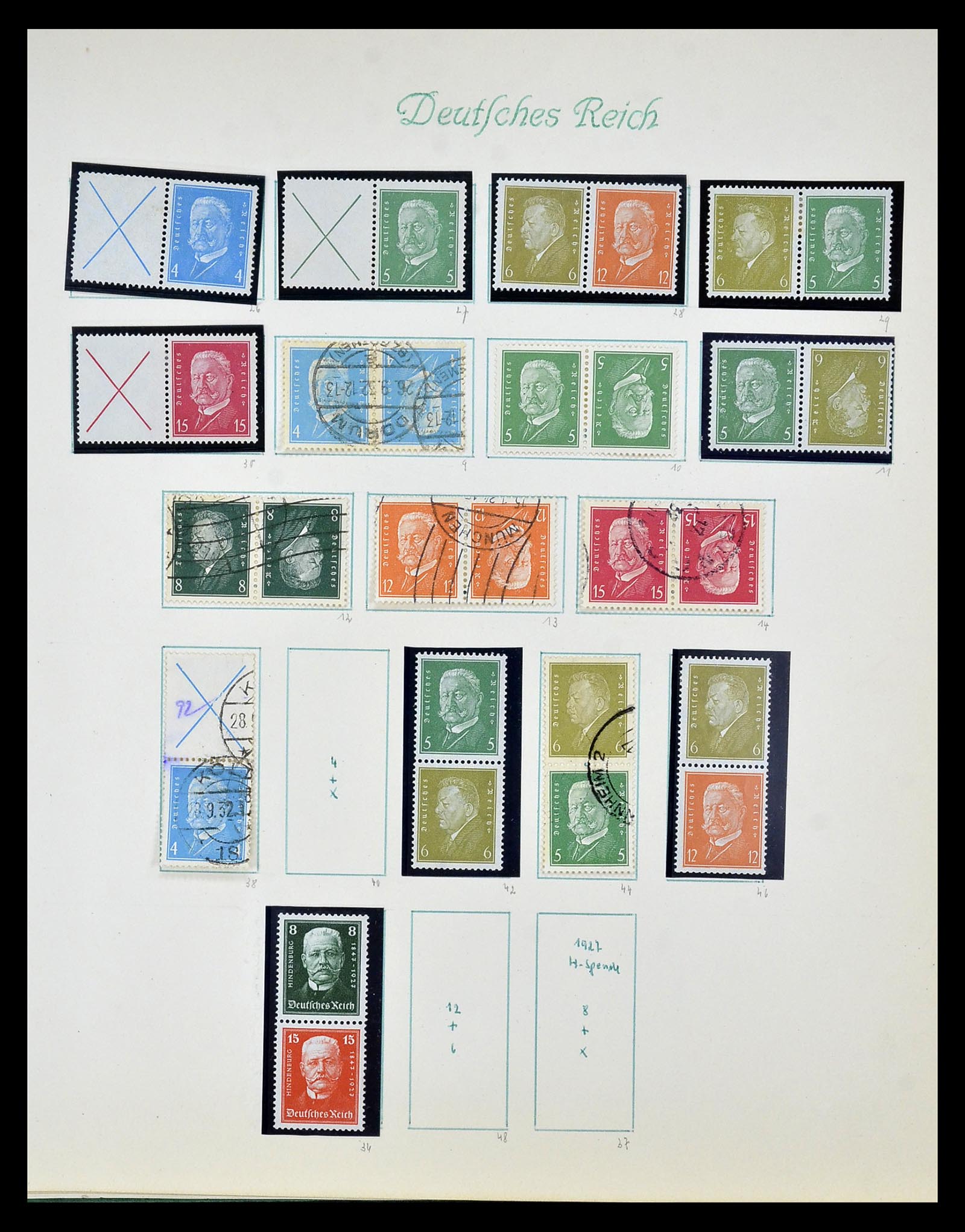 35039 015 - Postzegelverzameling 35039 Duitse Rijk combinaties 1910-1941.