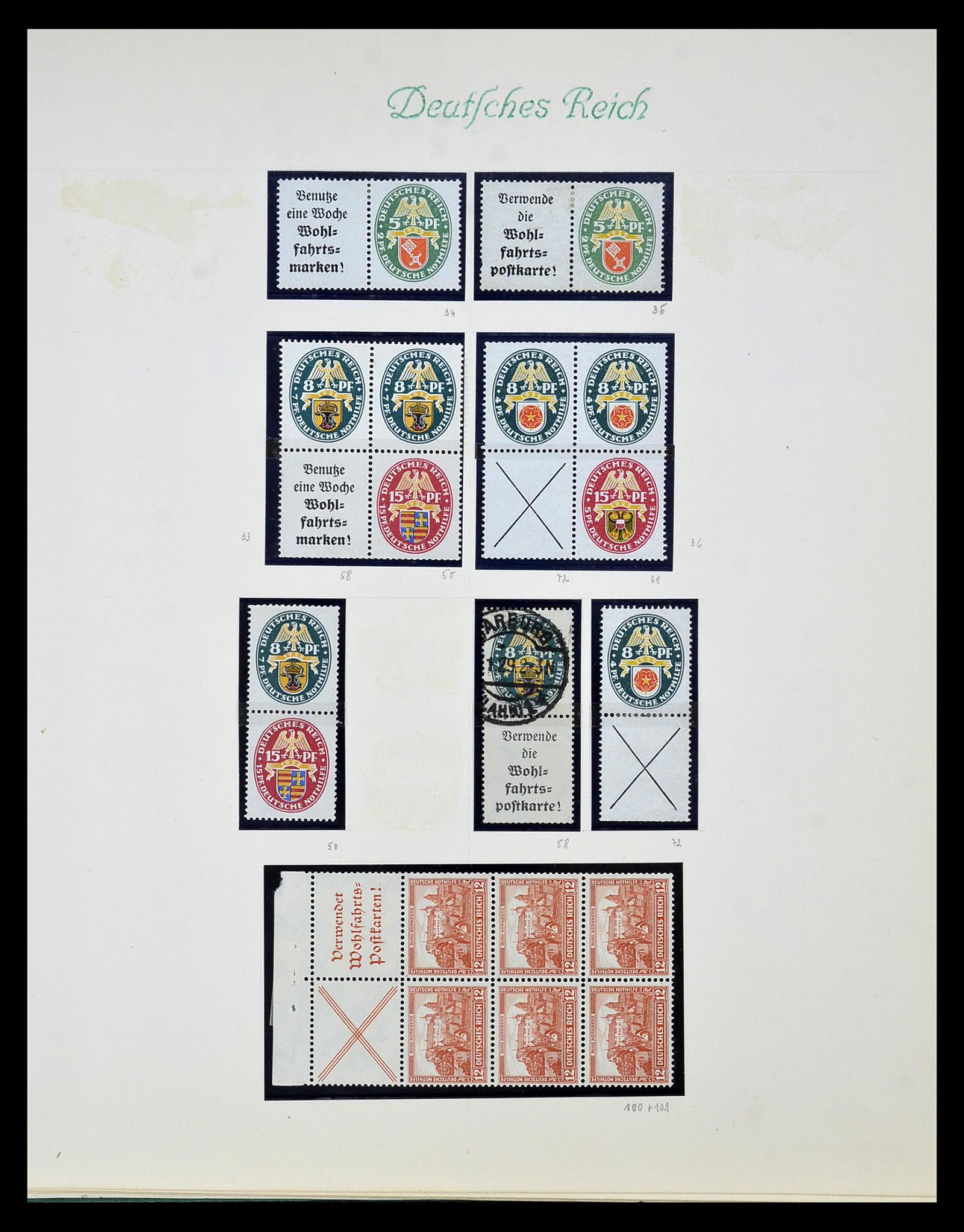 35039 016 - Postzegelverzameling 35039 Duitse Rijk combinaties 1910-1941.
