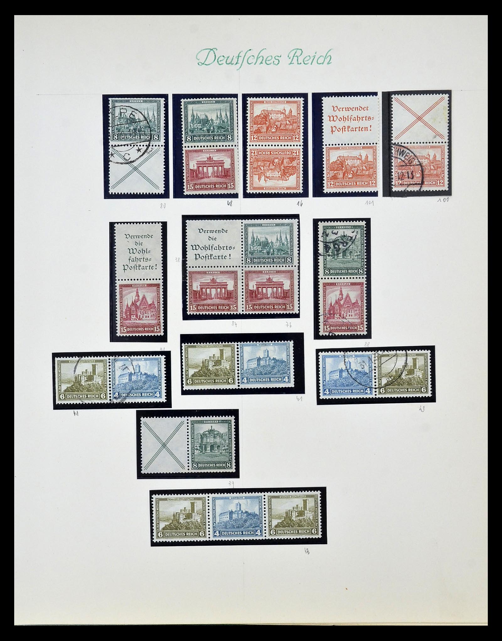 35039 017 - Postzegelverzameling 35039 Duitse Rijk combinaties 1910-1941.