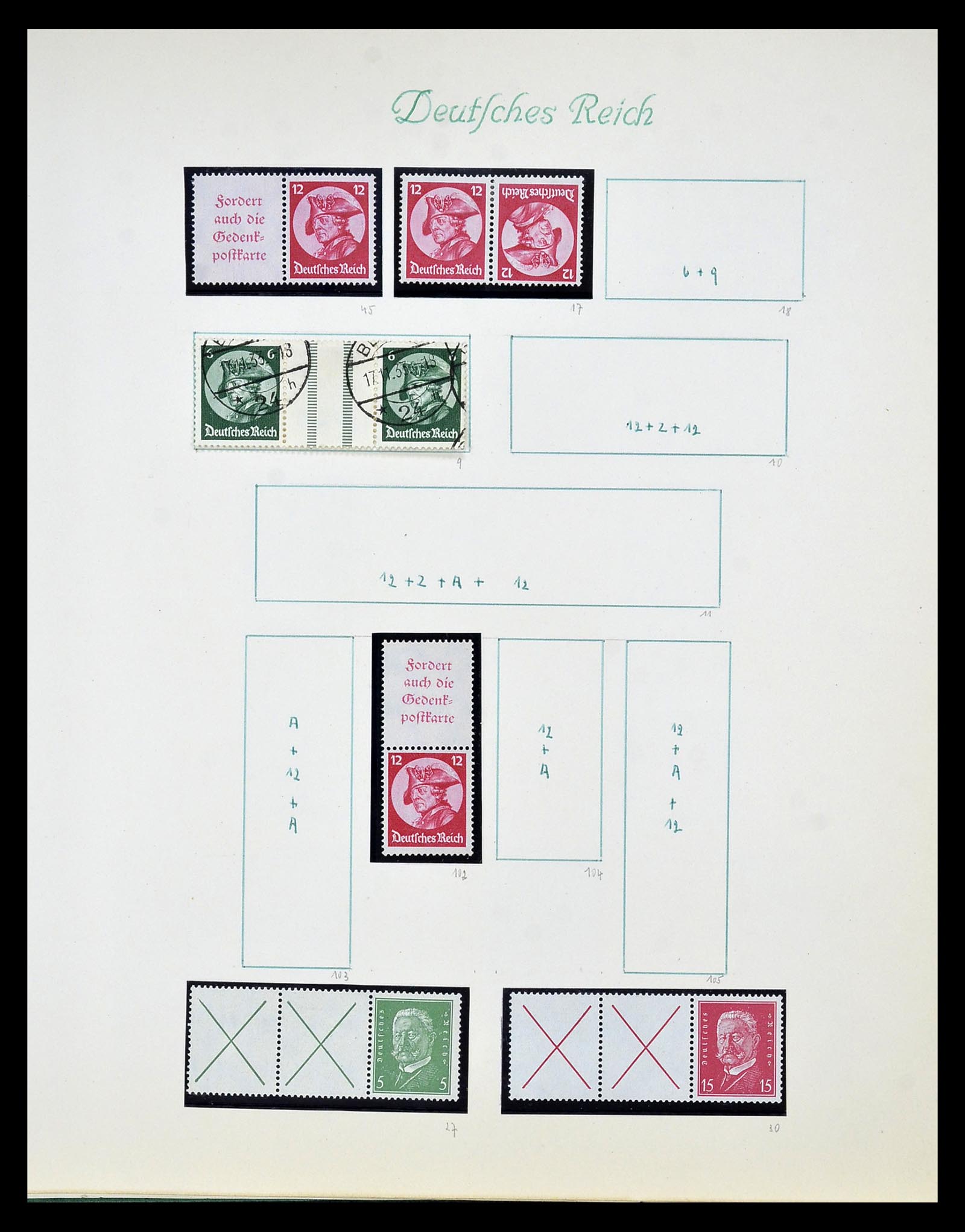 35039 018 - Stamp Collection 35039 German Reich combinations 1910-1941.