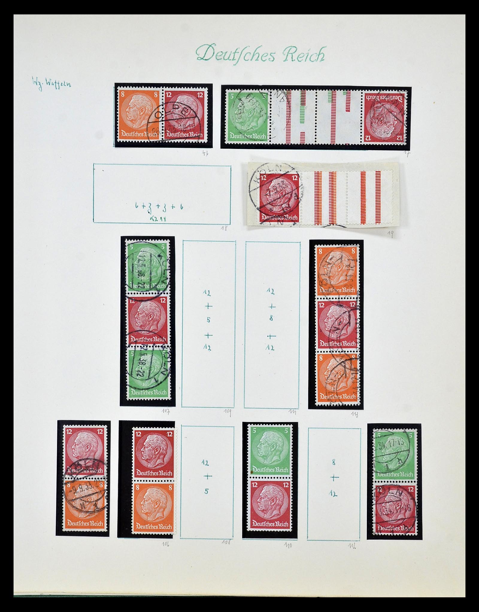 35039 019 - Stamp Collection 35039 German Reich combinations 1910-1941.