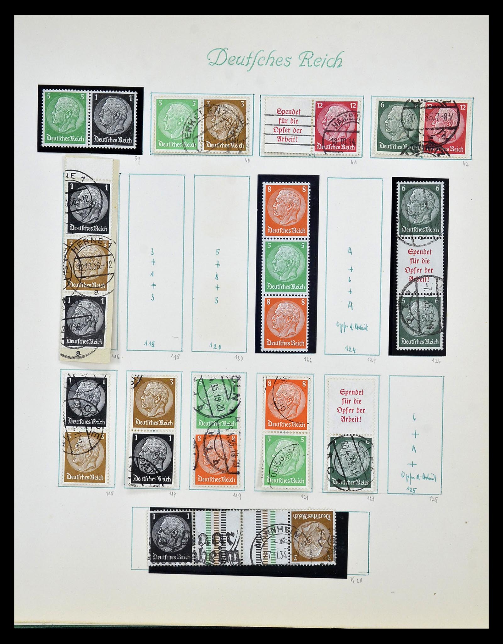 35039 020 - Postzegelverzameling 35039 Duitse Rijk combinaties 1910-1941.