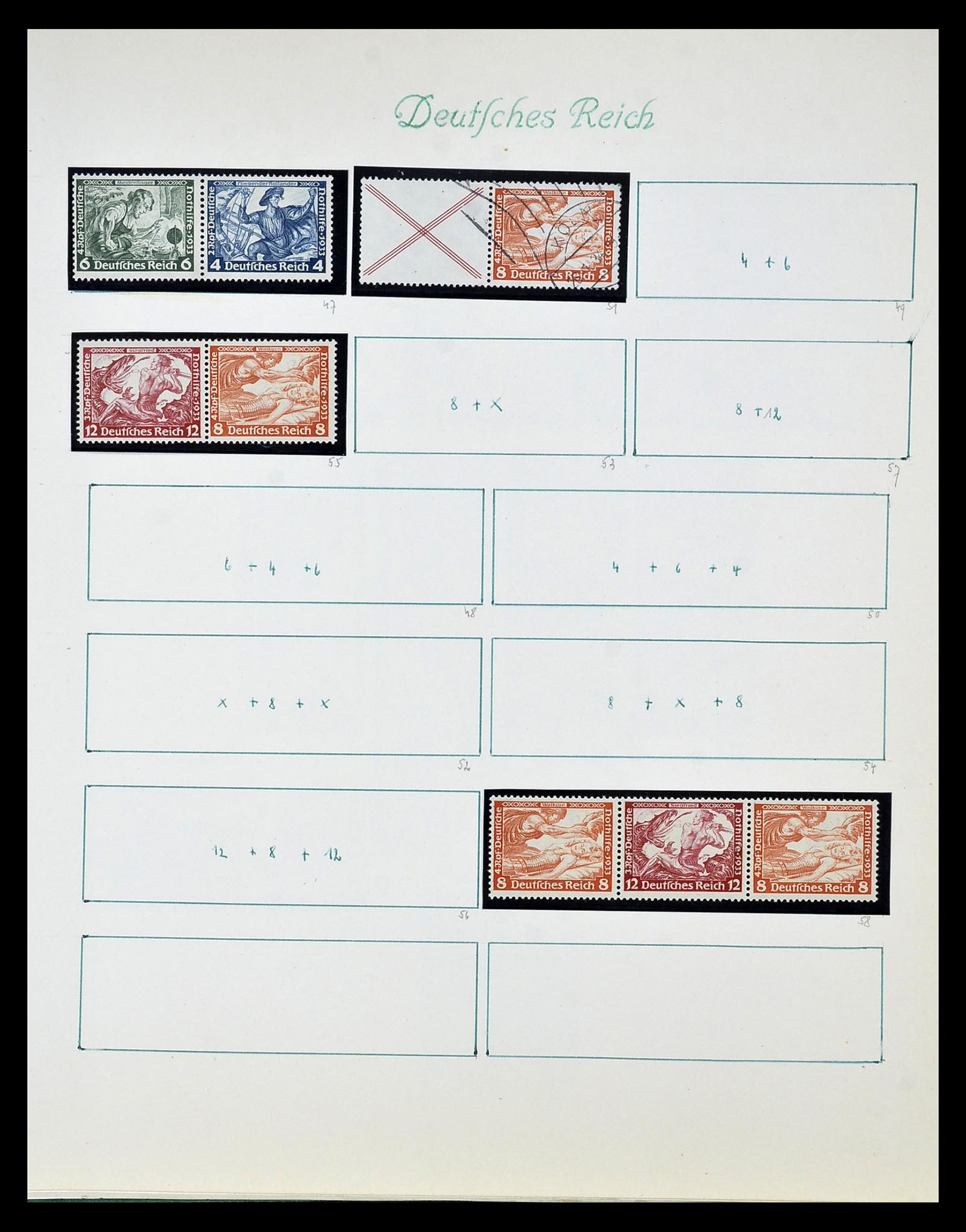 35039 021 - Stamp Collection 35039 German Reich combinations 1910-1941.