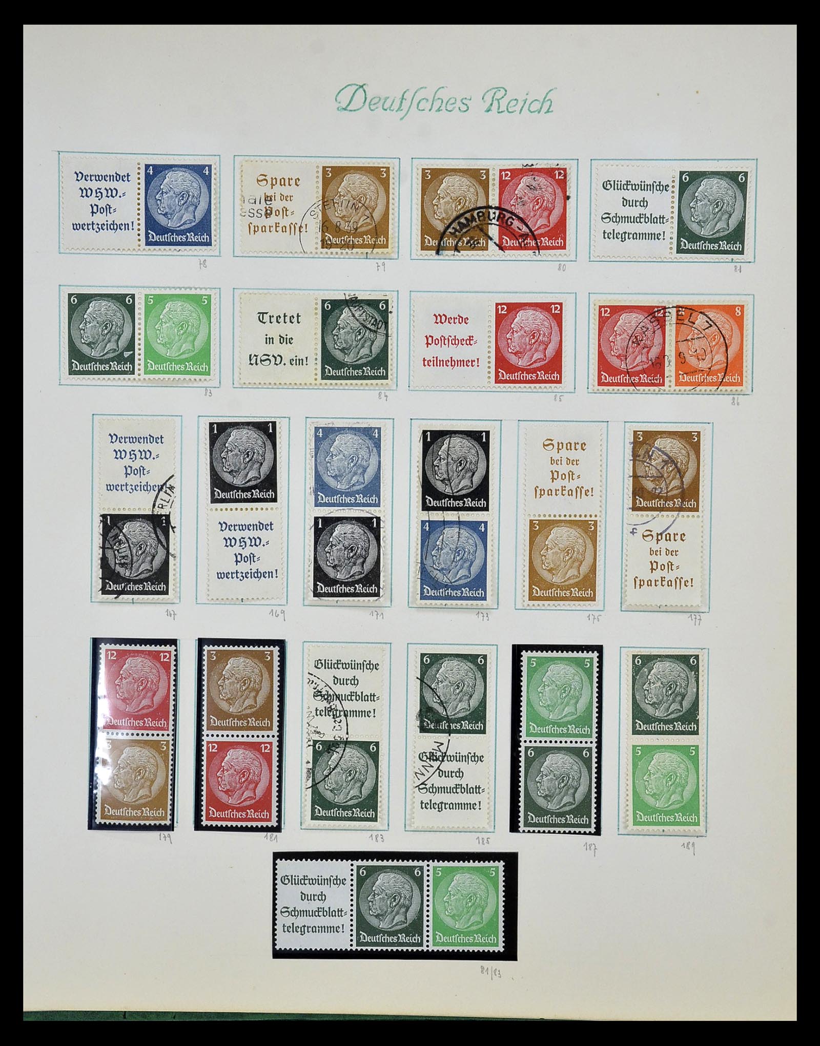 35039 031 - Stamp Collection 35039 German Reich combinations 1910-1941.