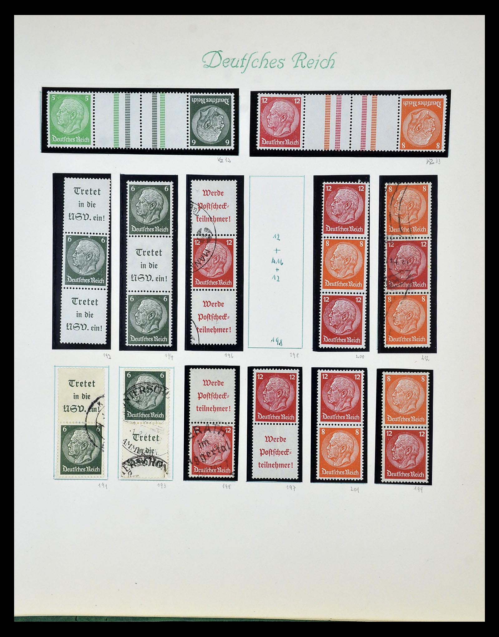 35039 033 - Stamp Collection 35039 German Reich combinations 1910-1941.