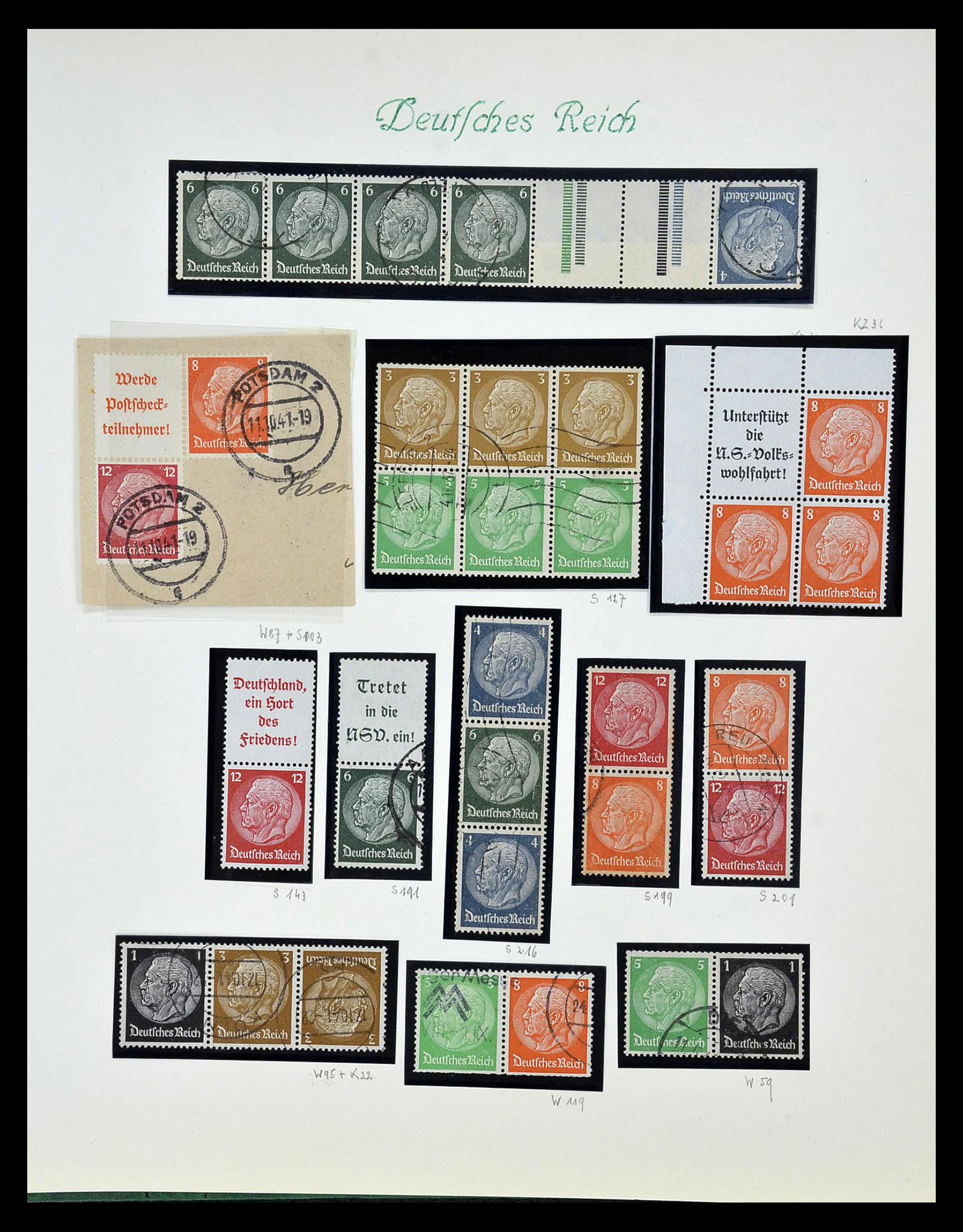 35039 039 - Stamp Collection 35039 German Reich combinations 1910-1941.