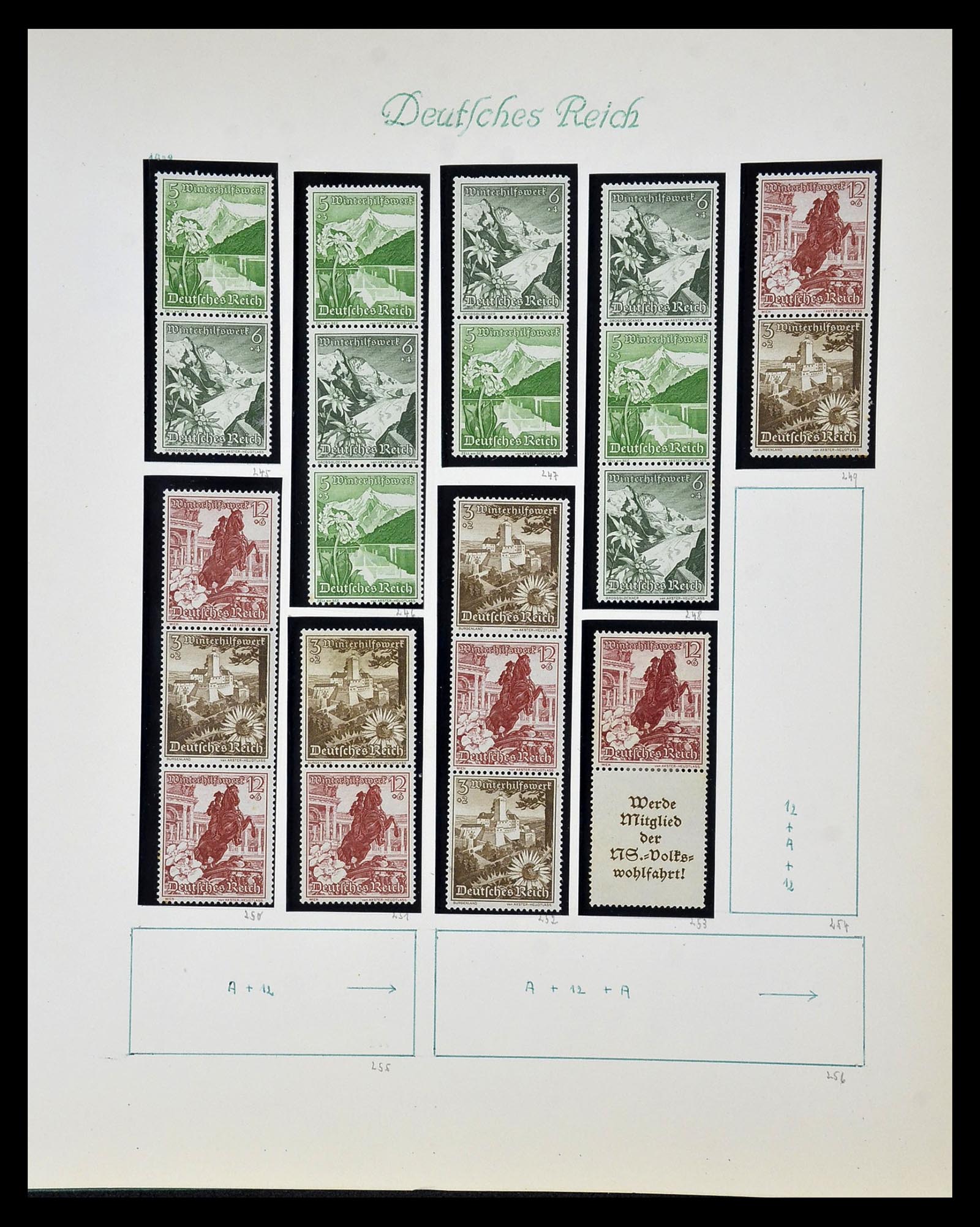 35039 049 - Stamp Collection 35039 German Reich combinations 1910-1941.