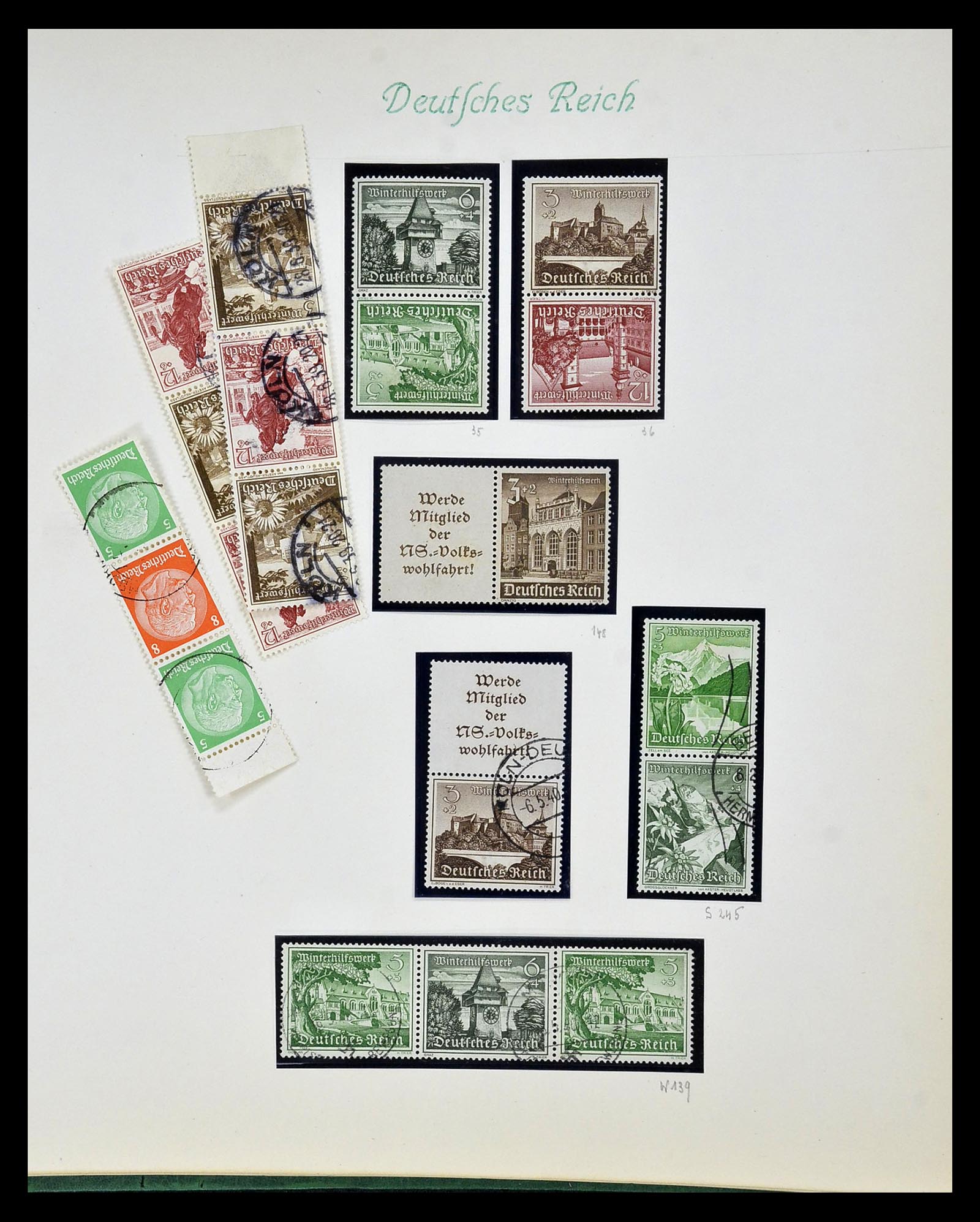 35039 052 - Stamp Collection 35039 German Reich combinations 1910-1941.