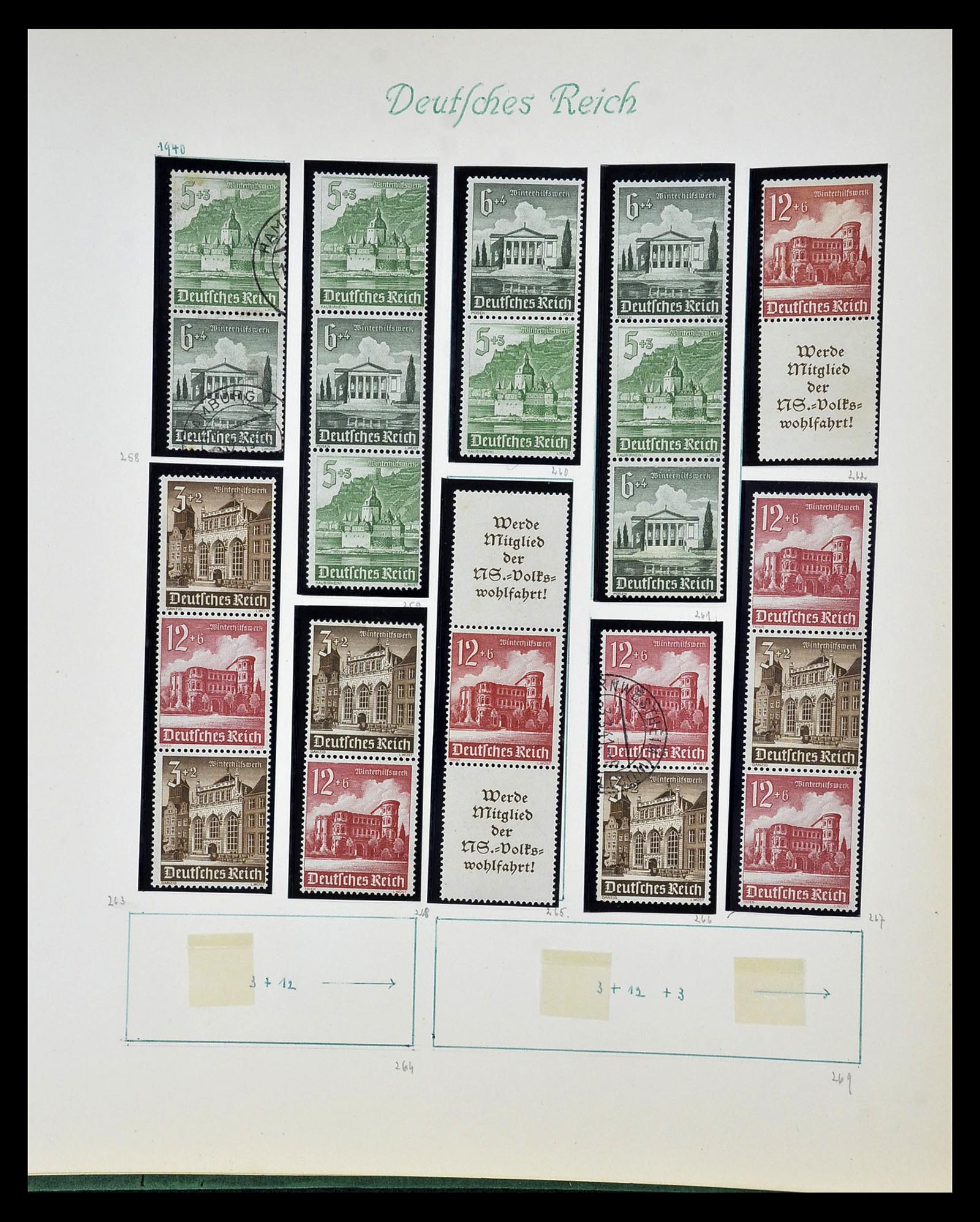 35039 053 - Stamp Collection 35039 German Reich combinations 1910-1941.