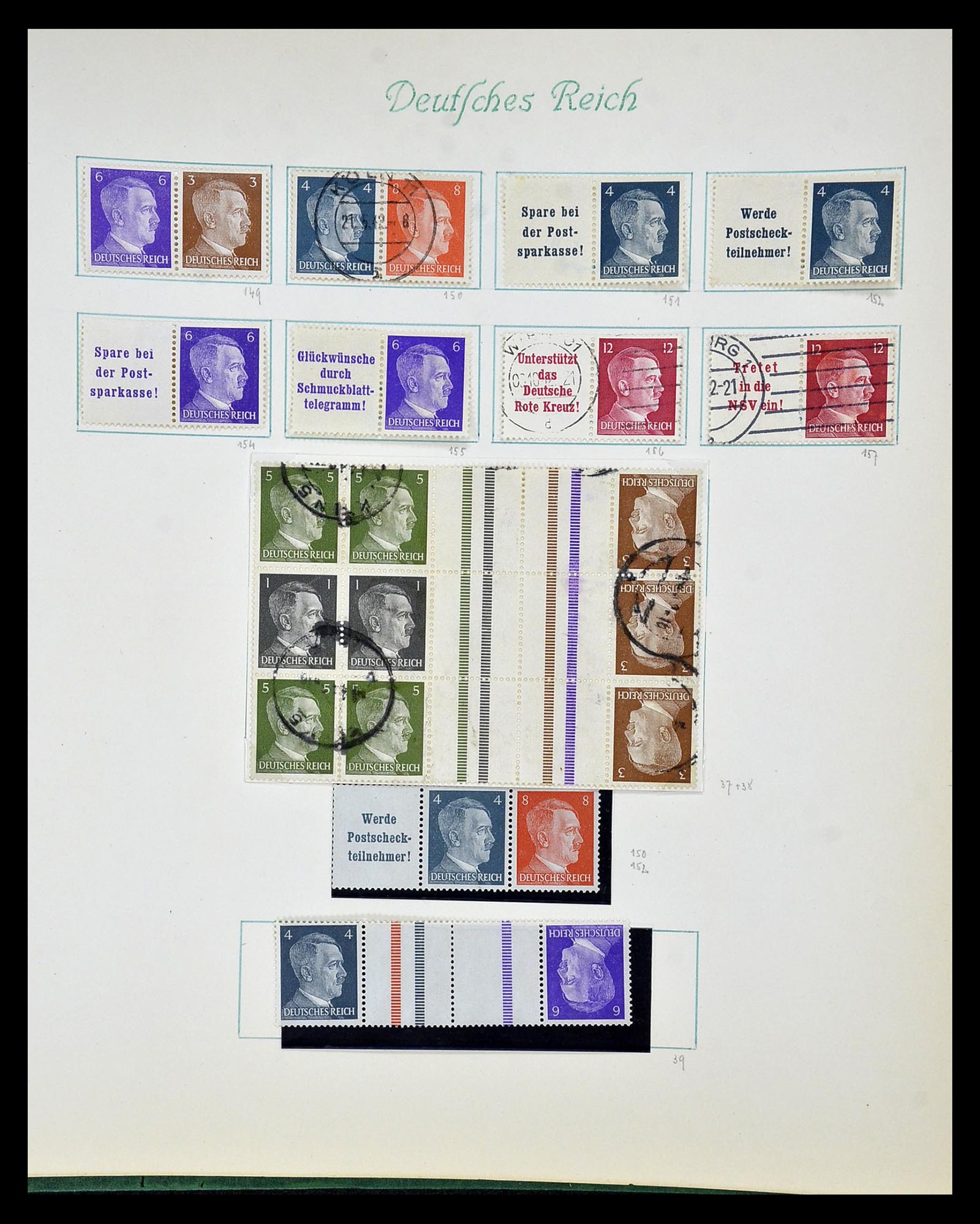 35039 054 - Stamp Collection 35039 German Reich combinations 1910-1941.