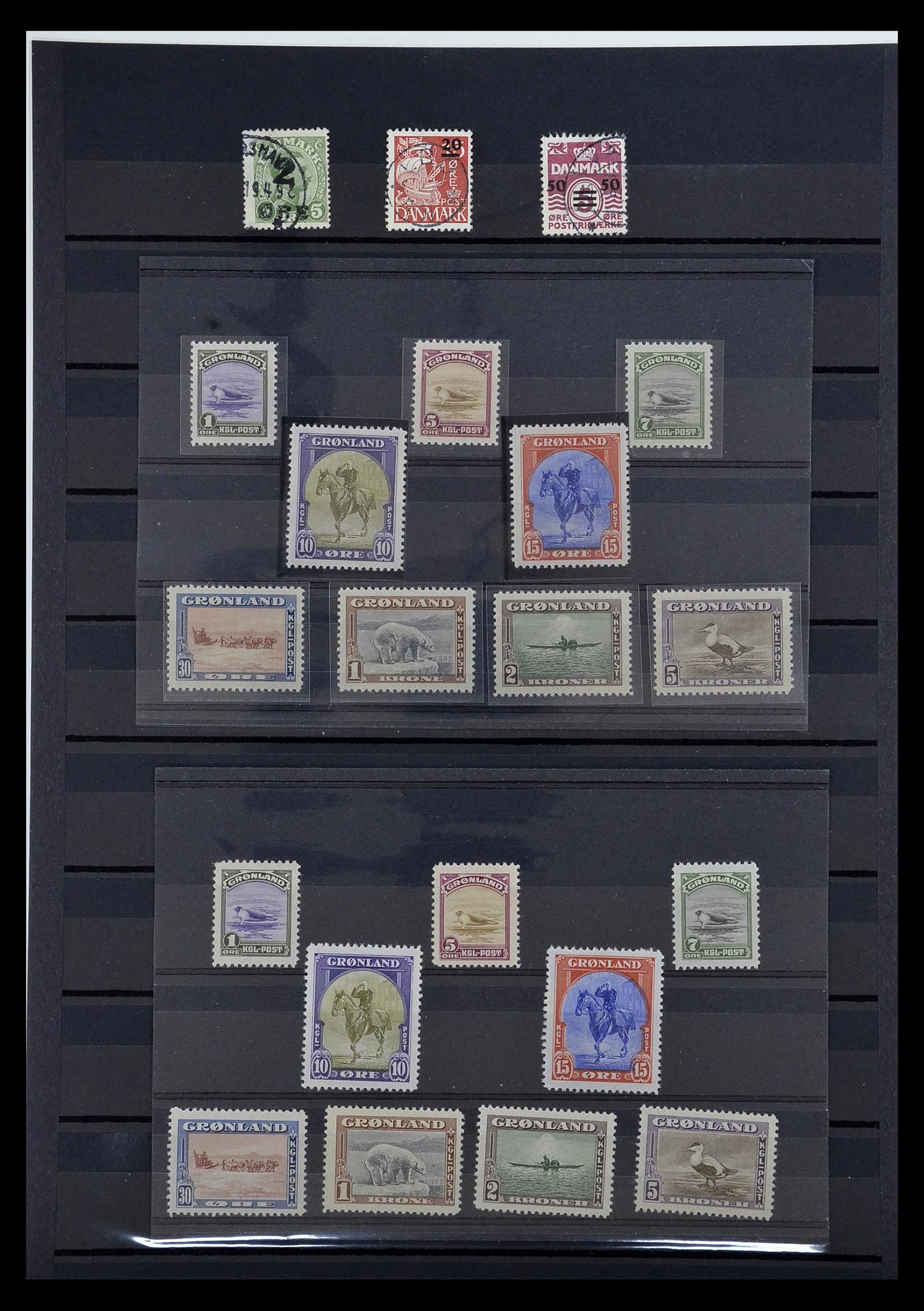 35052 001 - Postzegelverzameling 35052 Groenland en Faeroer 1919-1945.