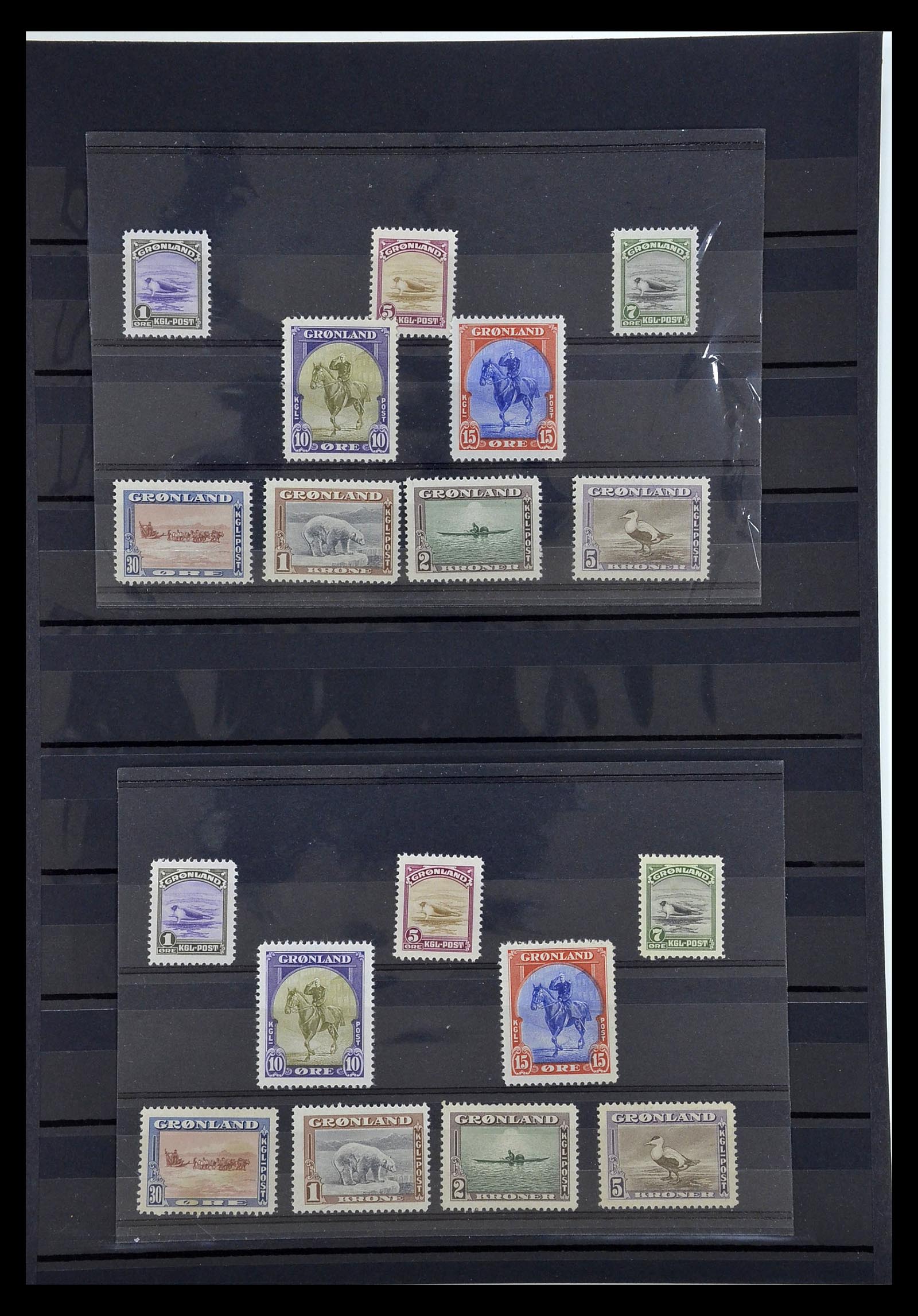 35052 002 - Postzegelverzameling 35052 Groenland en Faeroer 1919-1945.
