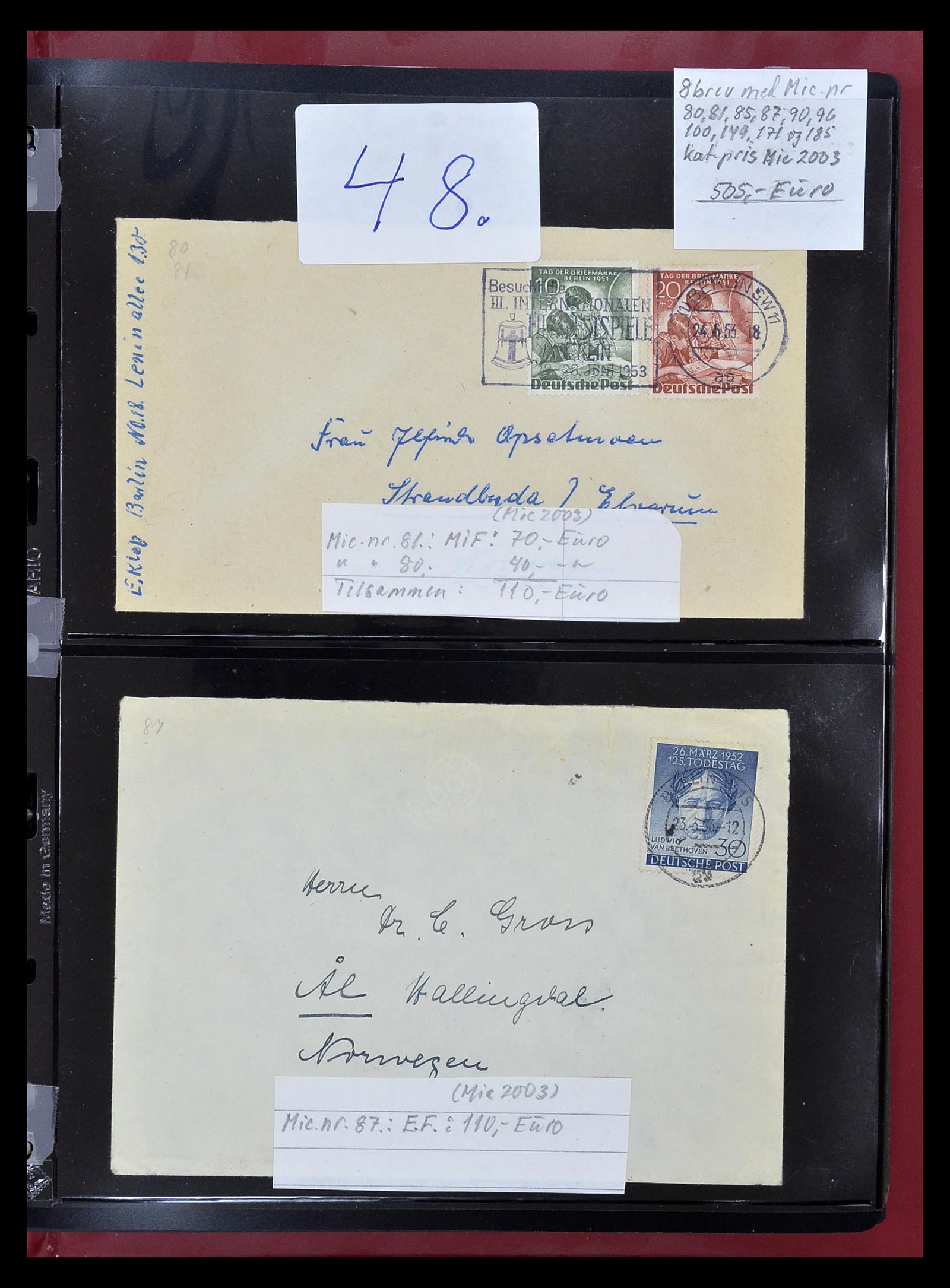 35059 009 - Postzegelverzameling 35059 Bundespost en Berlijn 1948-1954.
