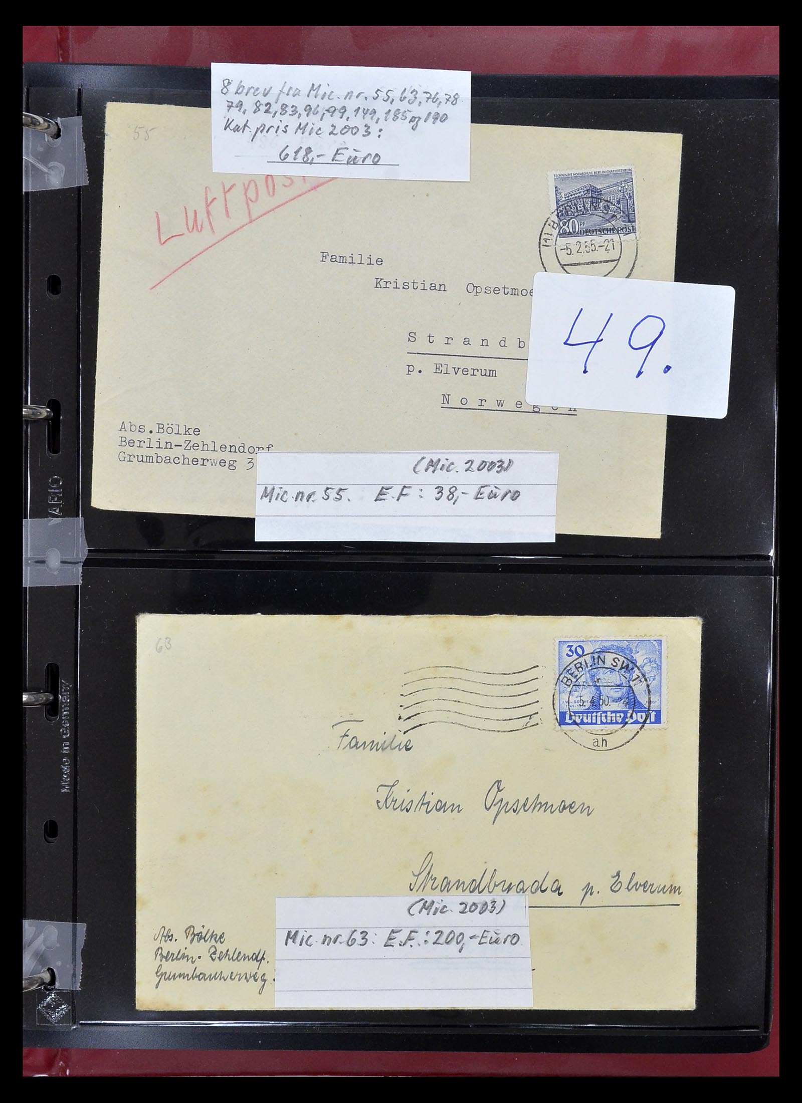35059 013 - Postzegelverzameling 35059 Bundespost en Berlijn 1948-1954.