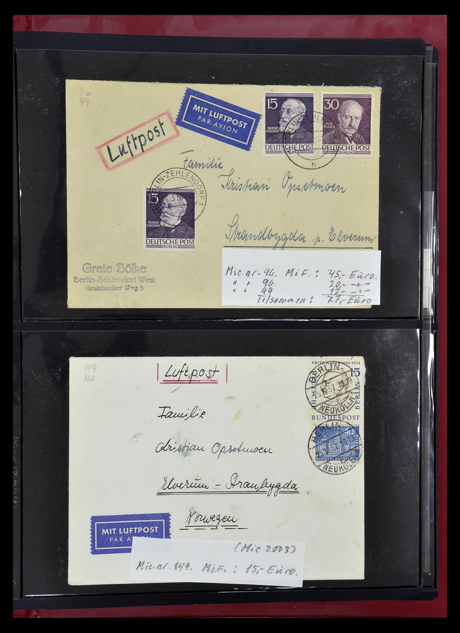 35059 015 - Postzegelverzameling 35059 Bundespost en Berlijn 1948-1954.