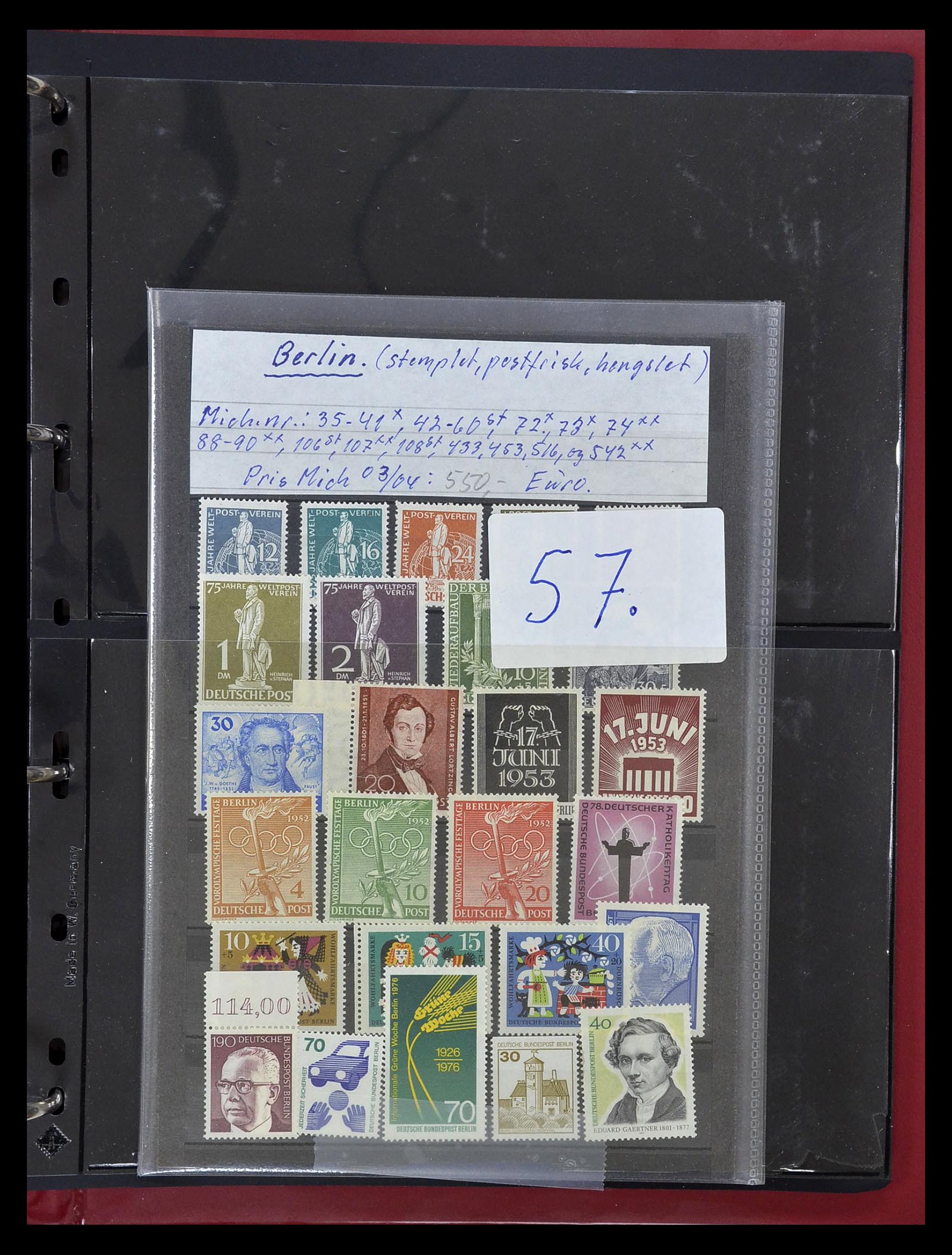 35059 023 - Postzegelverzameling 35059 Bundespost en Berlijn 1948-1954.