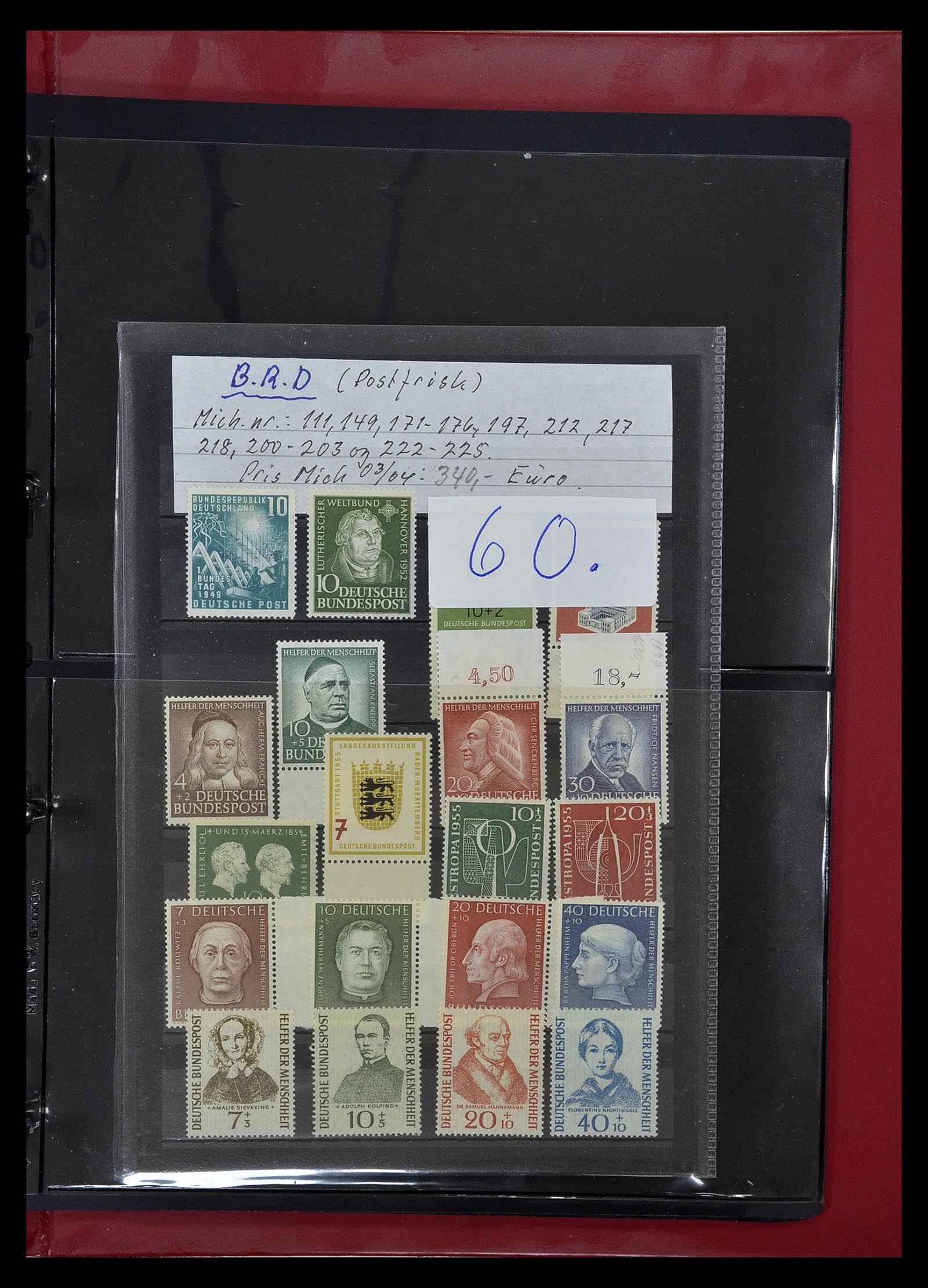 35059 025 - Postzegelverzameling 35059 Bundespost en Berlijn 1948-1954.
