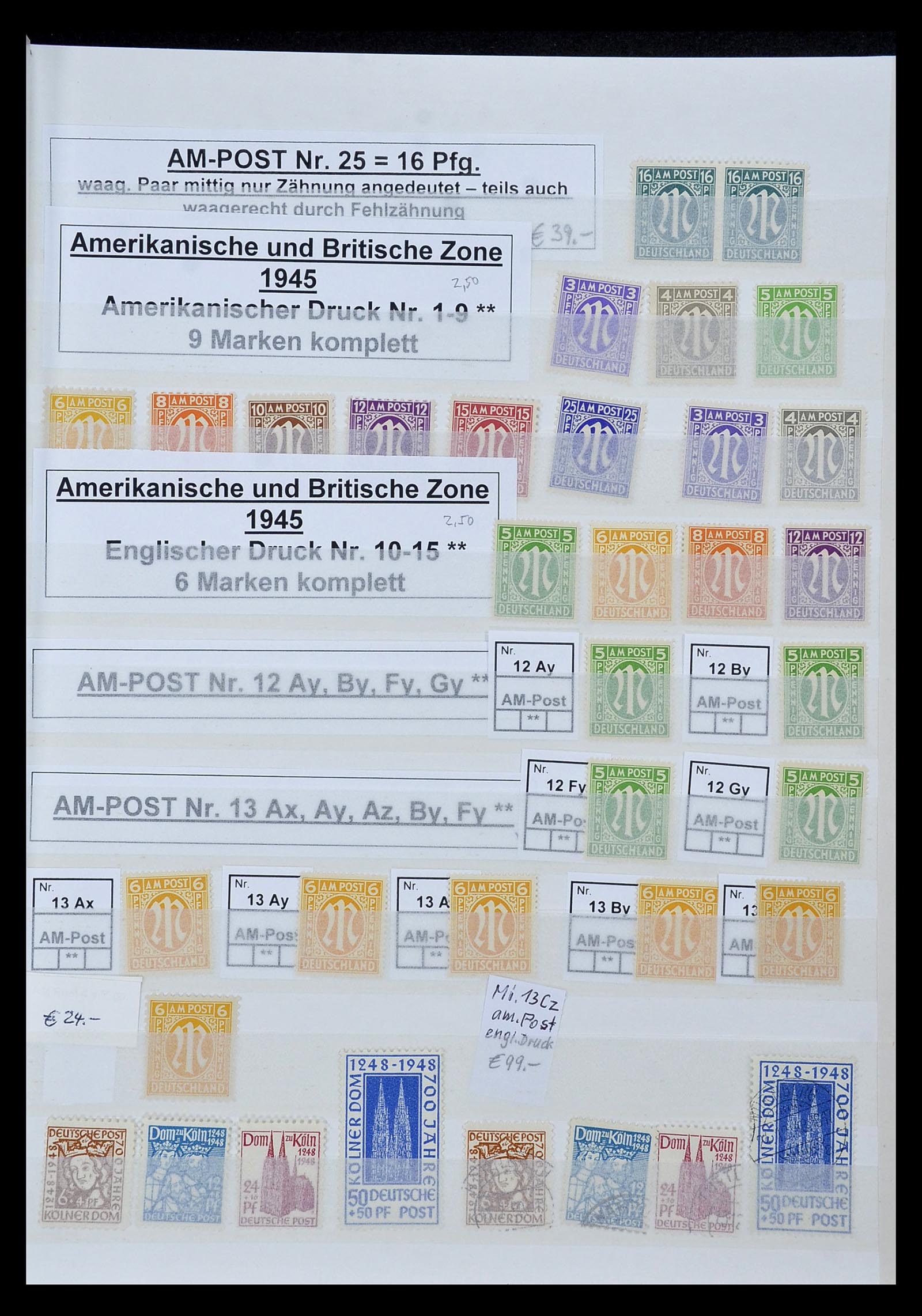 35063 014 - Postzegelverzameling 35063 Duitse Zones 1945-1949.