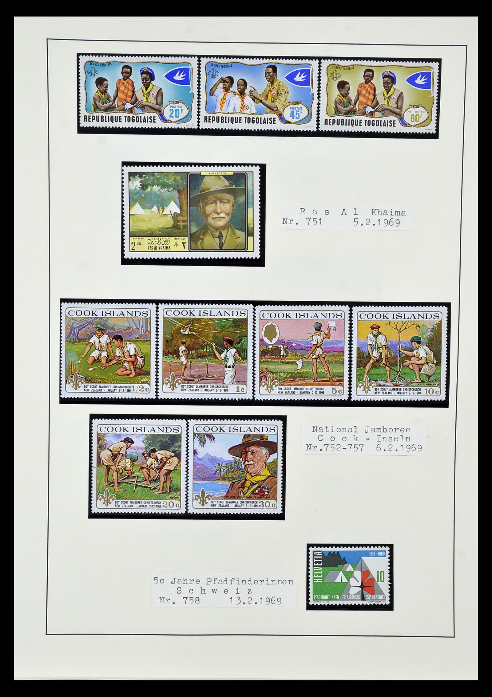 35069 068 - Postzegelverzameling 35069 Motief scouting 1925-2010.