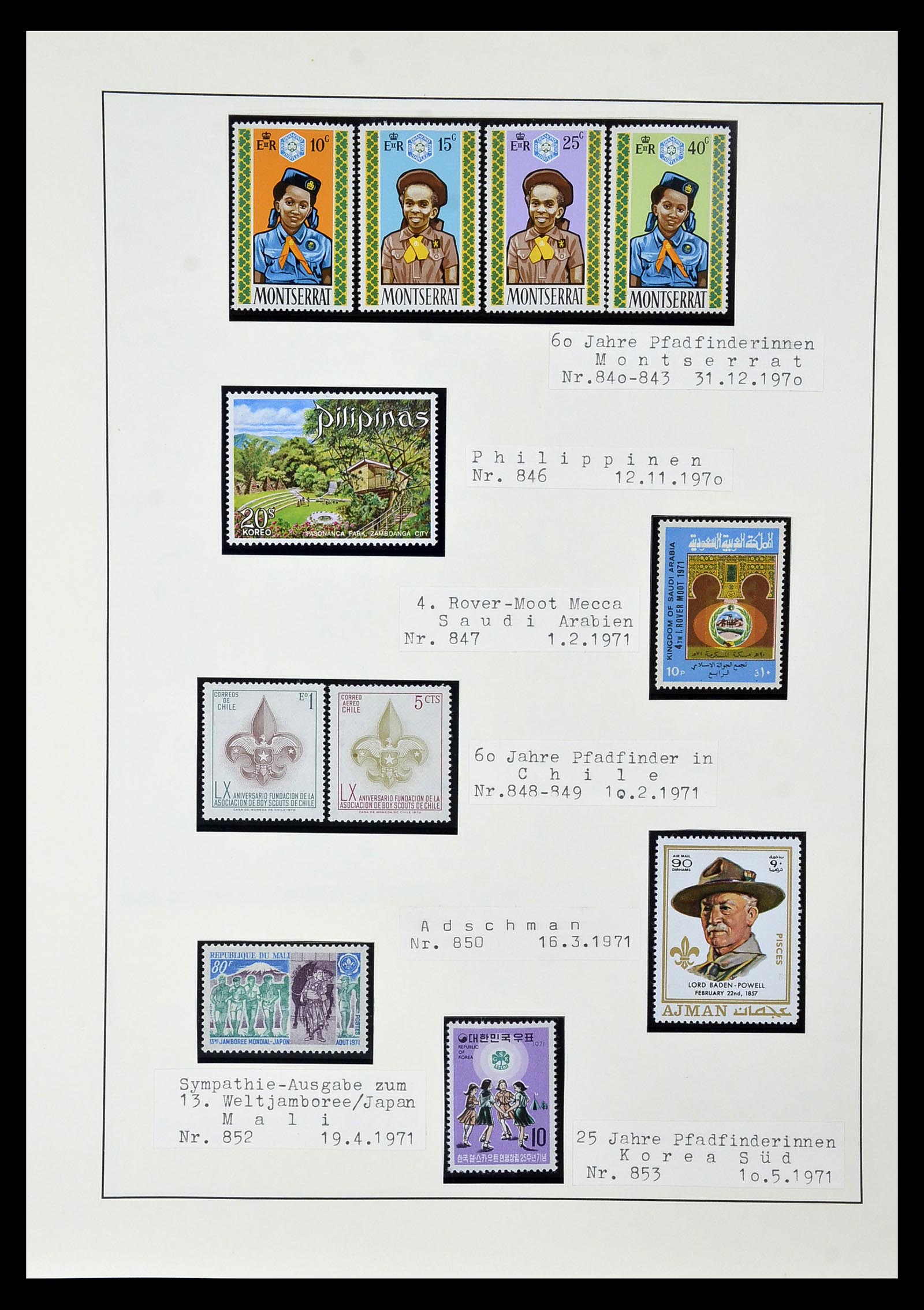35069 077 - Postzegelverzameling 35069 Motief scouting 1925-2010.