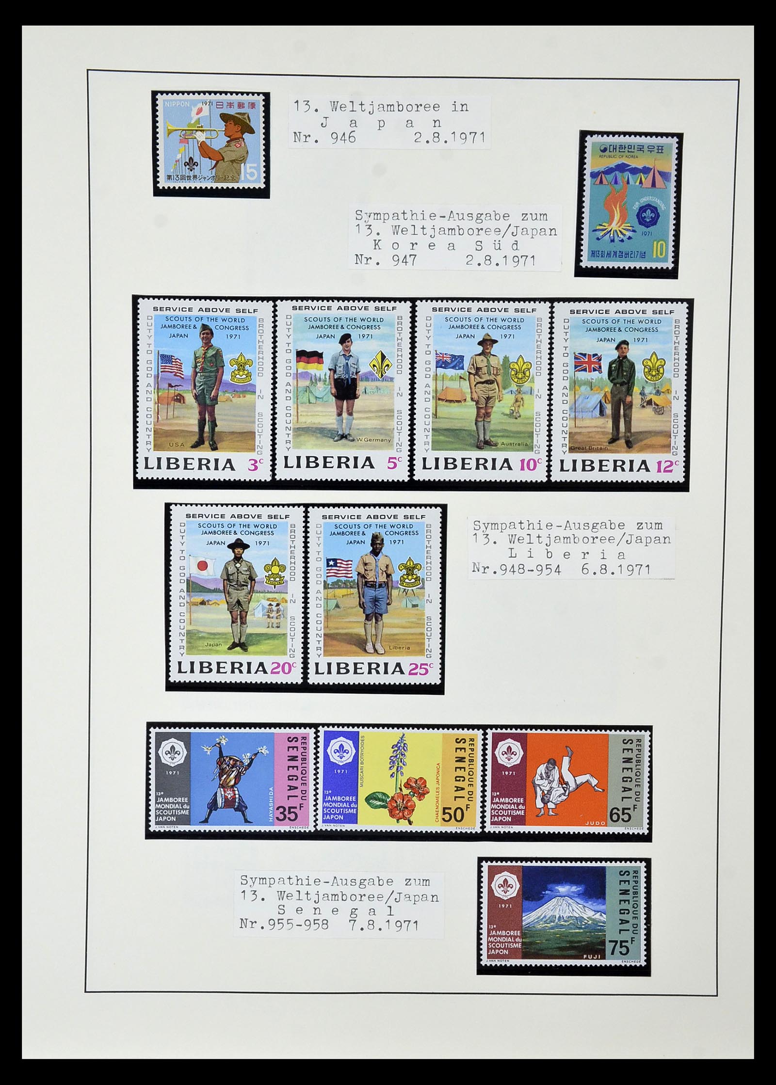 35069 087 - Postzegelverzameling 35069 Motief scouting 1925-2010.