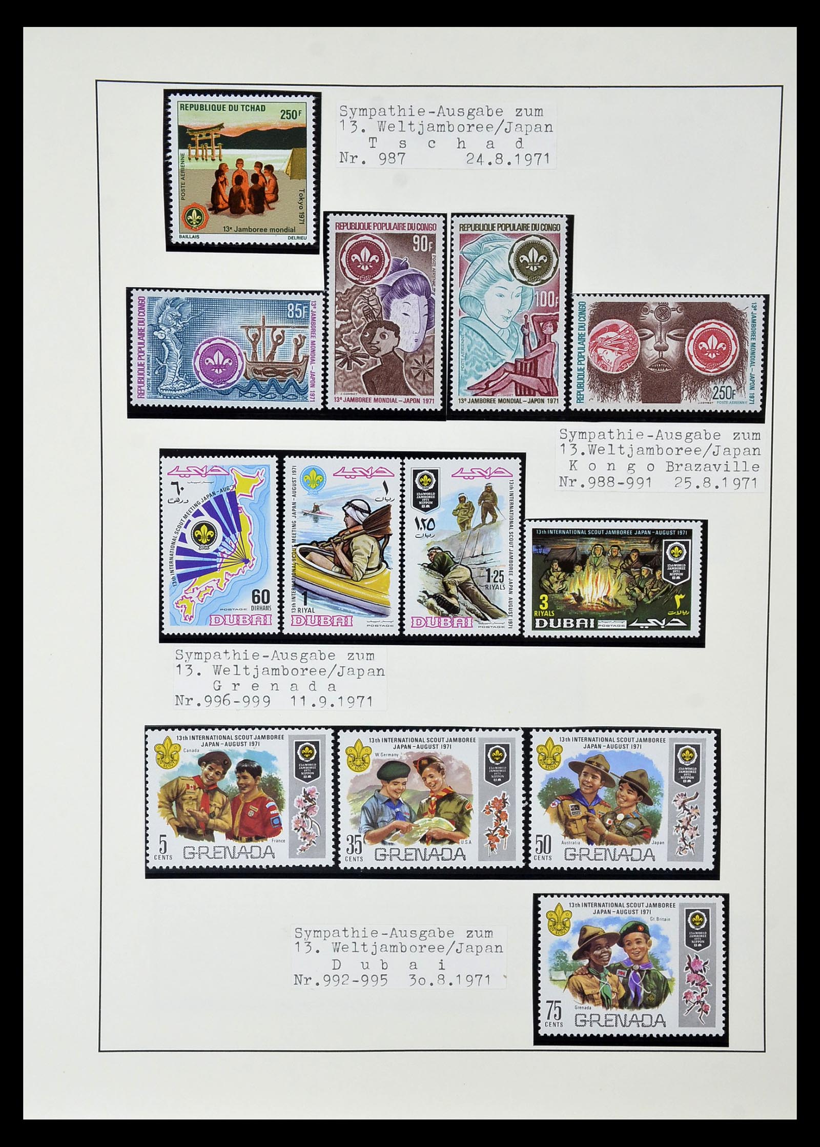 35069 092 - Postzegelverzameling 35069 Motief scouting 1925-2010.