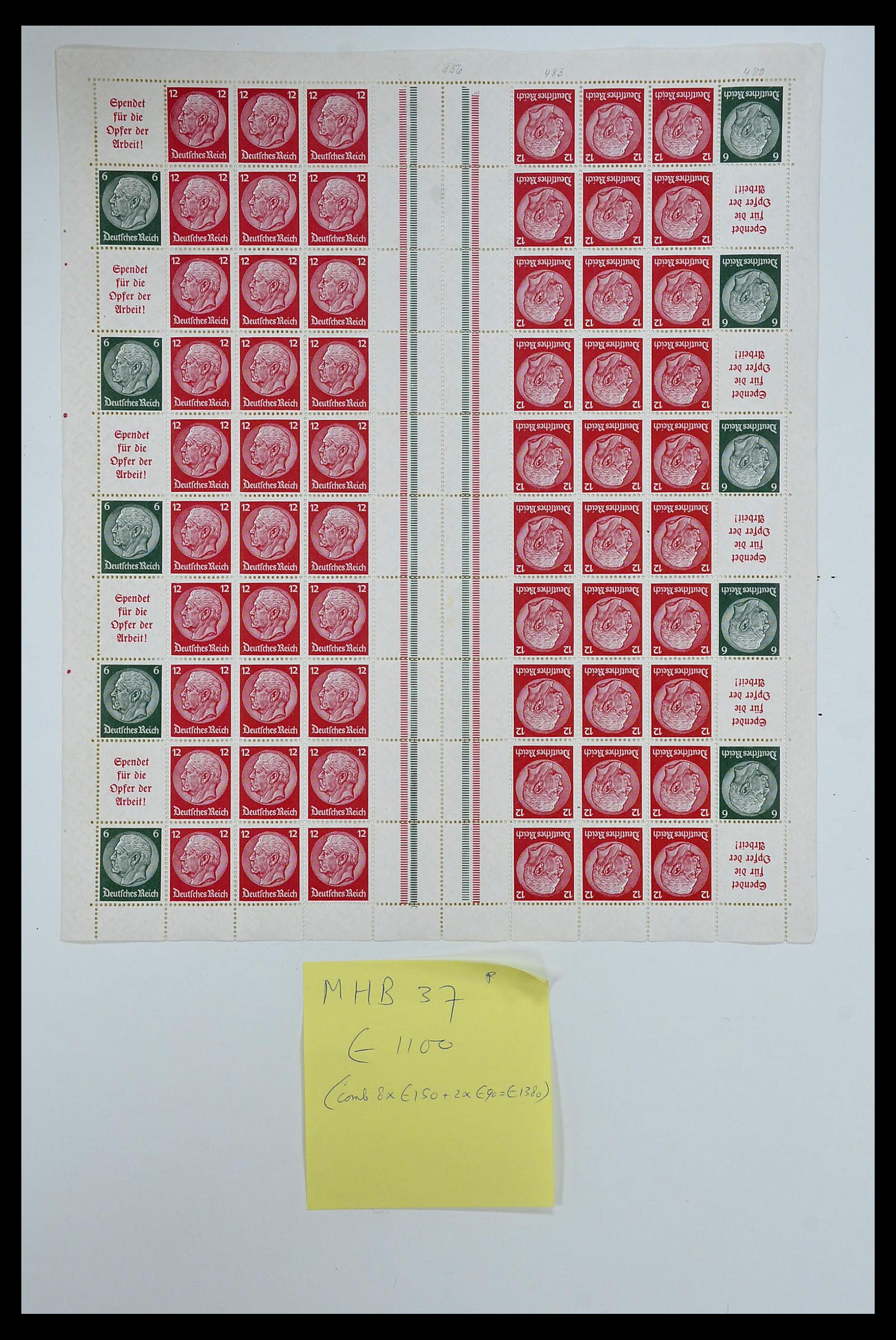 35075 013 - Stamp Collection 35075 German Reich Markenheftchenbogen 1933-1941.