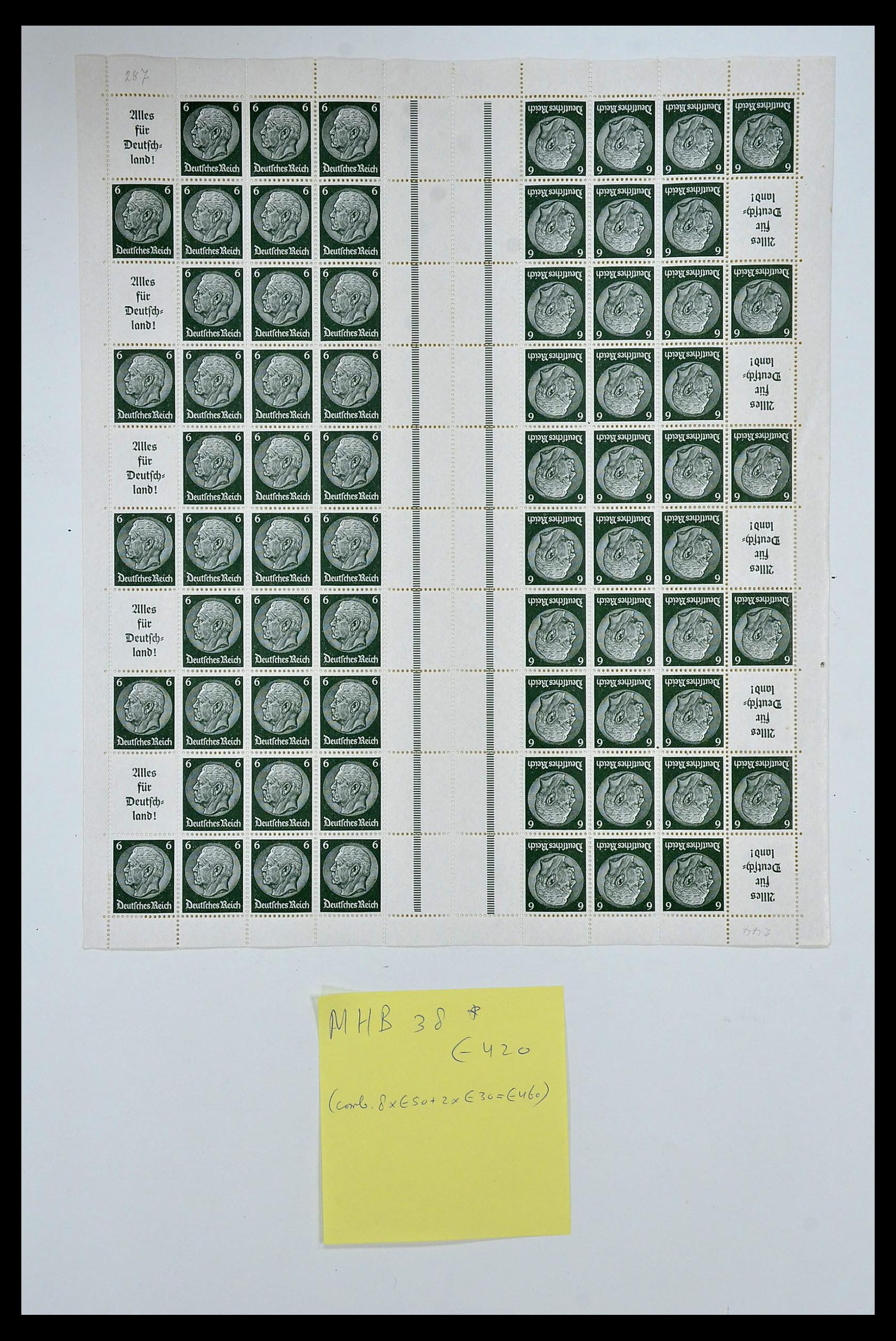 35075 015 - Postzegelverzameling 35075 Duitse Rijk Markenheftchenbogen 1933-1941.