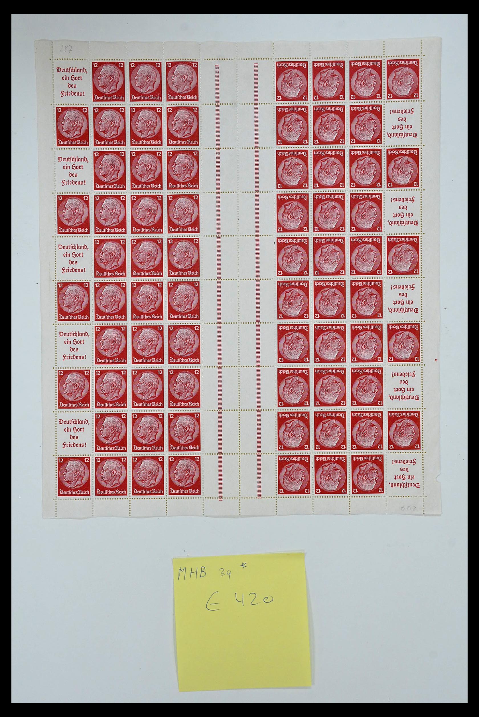 35075 017 - Postzegelverzameling 35075 Duitse Rijk Markenheftchenbogen 1933-1941.