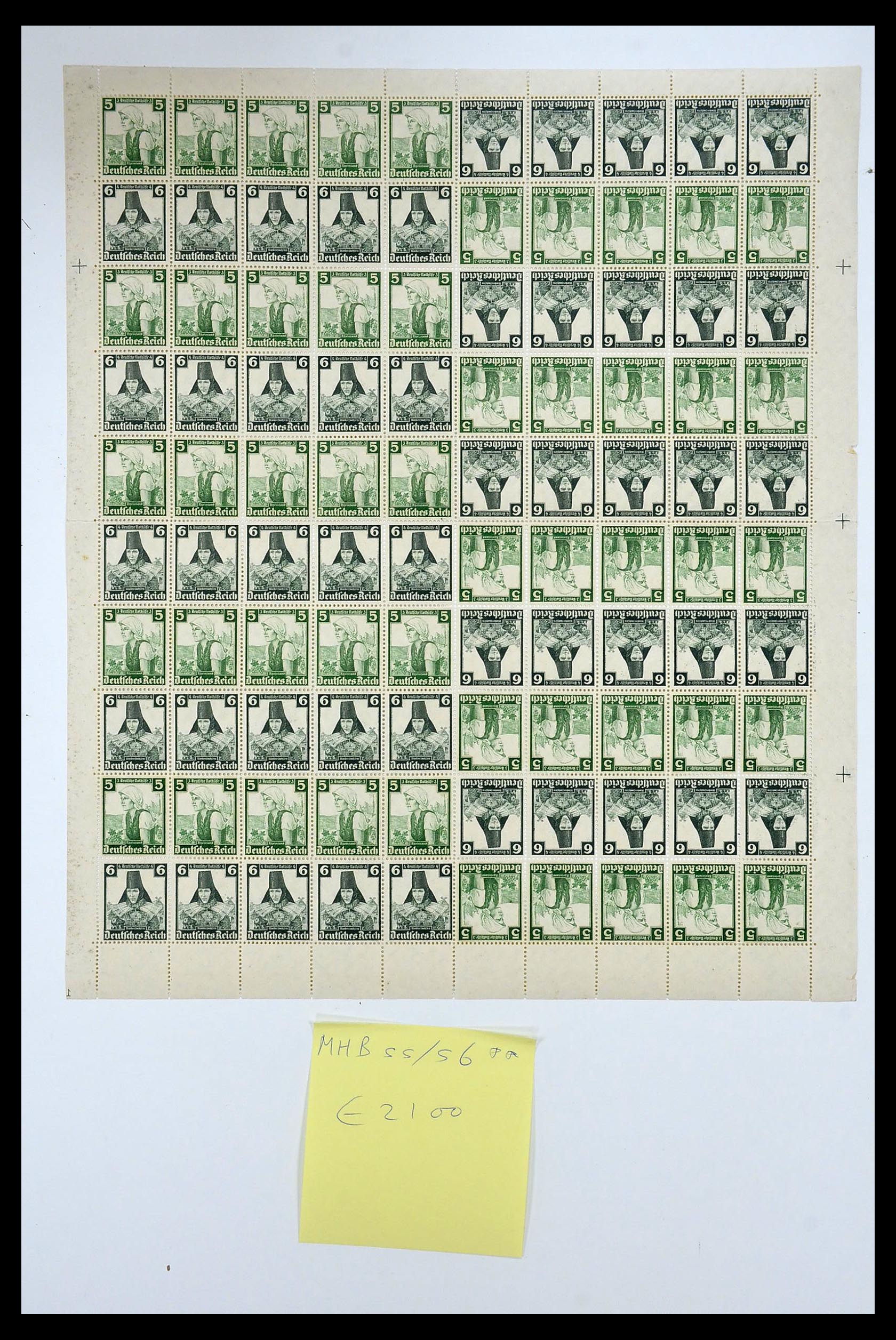 35075 035 - Stamp Collection 35075 German Reich Markenheftchenbogen 1933-1941.
