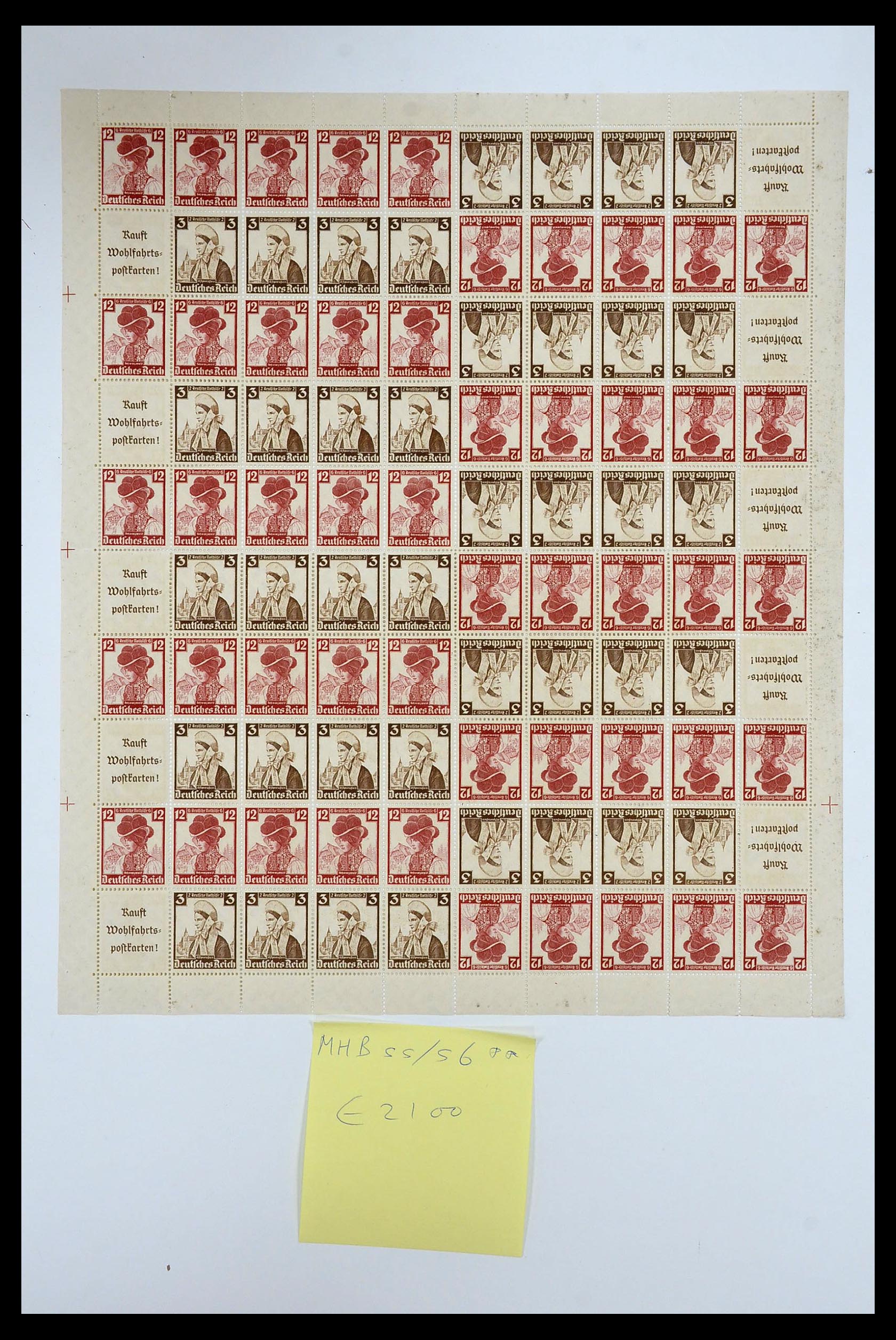 35075 037 - Stamp Collection 35075 German Reich Markenheftchenbogen 1933-1941.