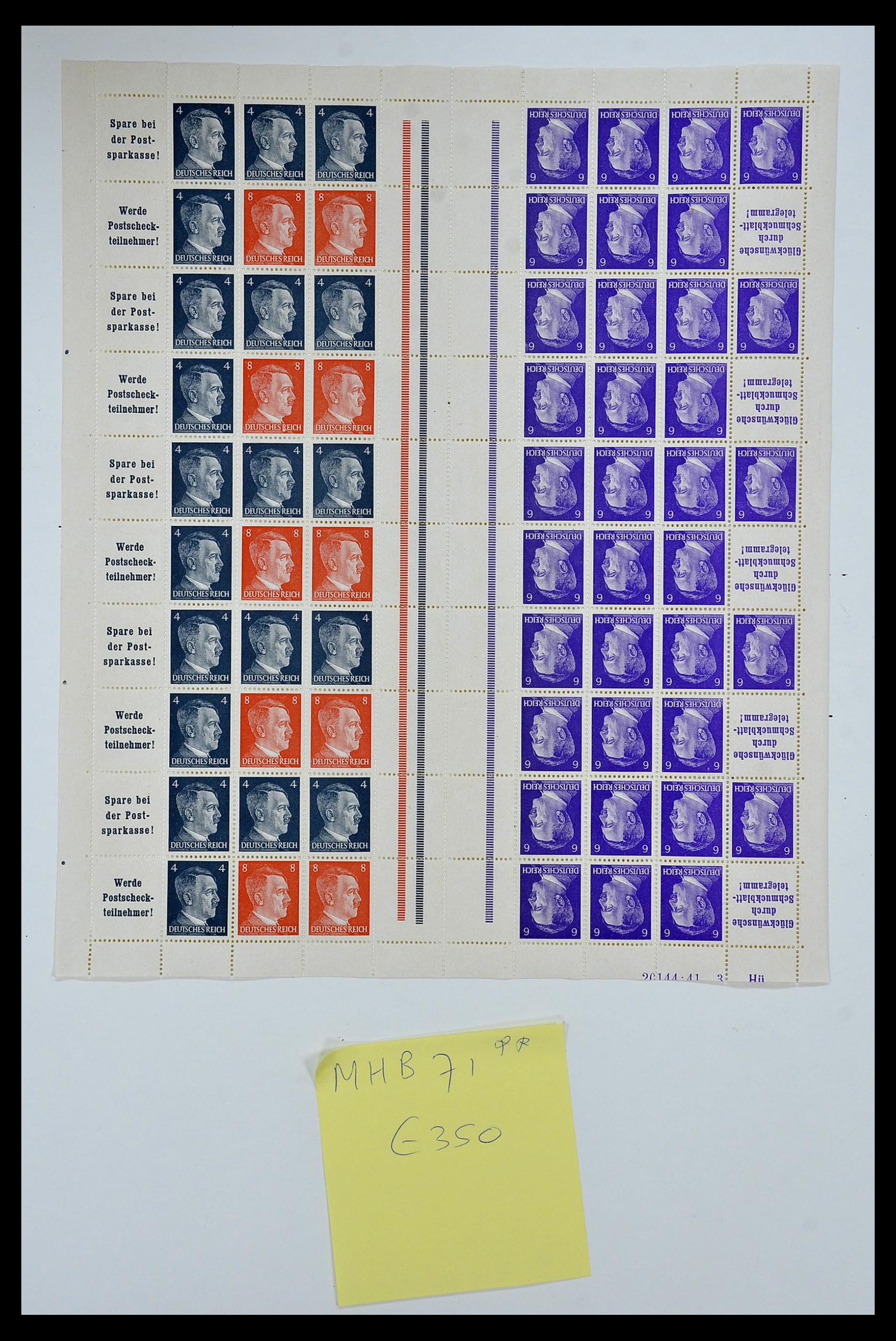 35075 045 - Stamp Collection 35075 German Reich Markenheftchenbogen 1933-1941.
