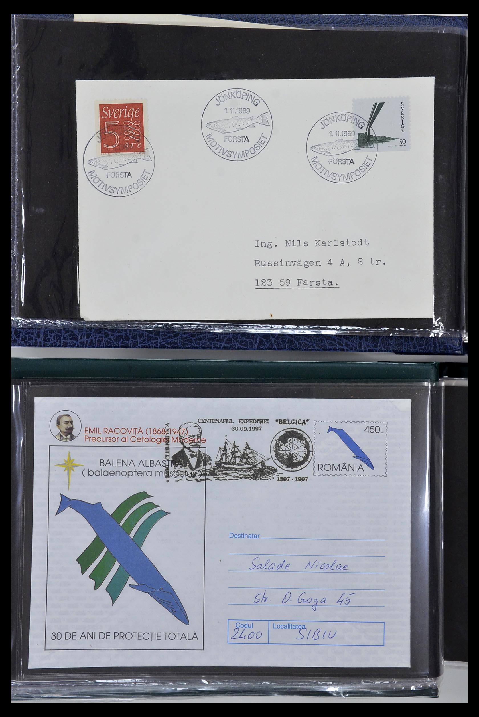 35076 004 - Postzegelverzameling 35076 Motief vissen brieven 1912-2000.