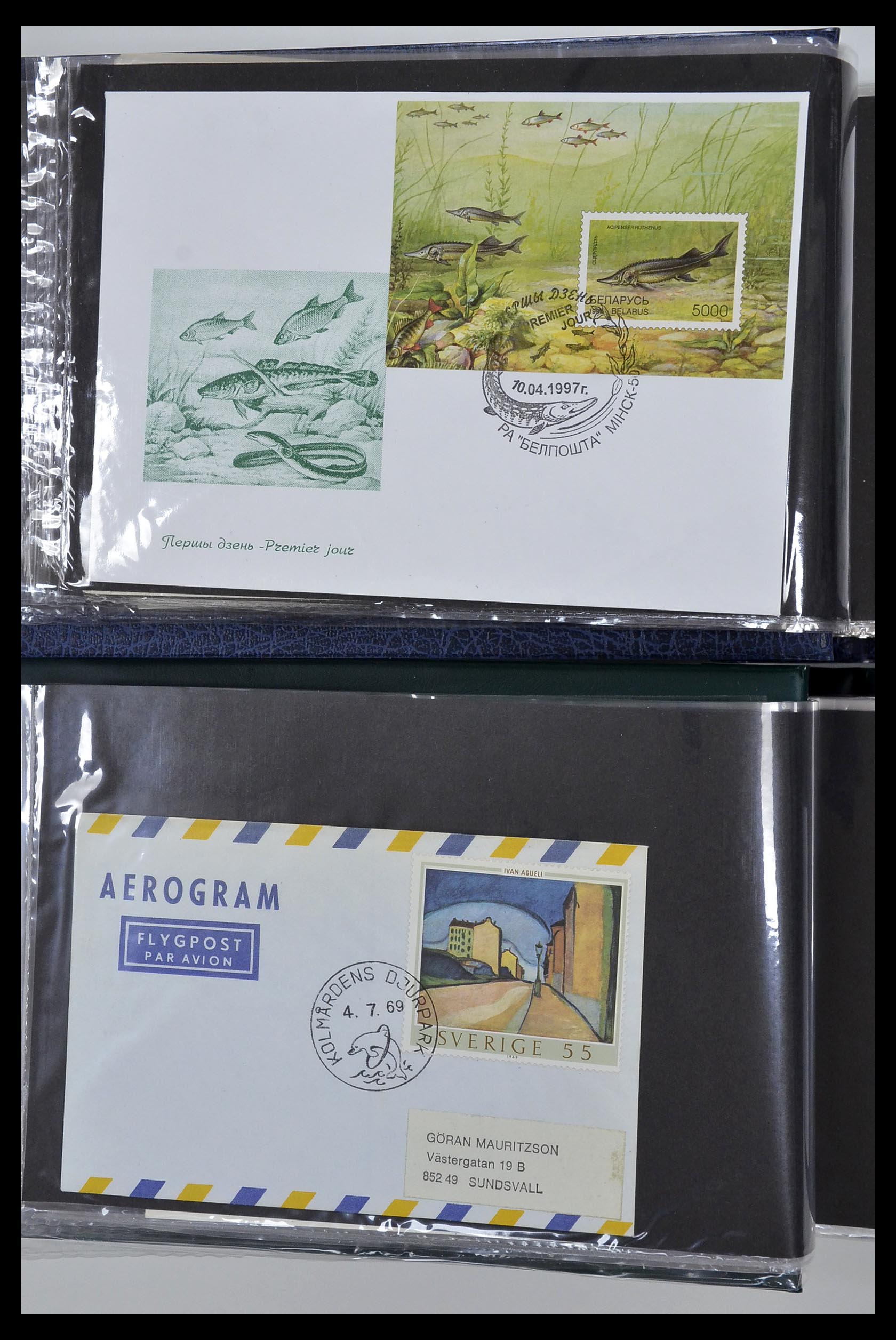35076 008 - Postzegelverzameling 35076 Motief vissen brieven 1912-2000.