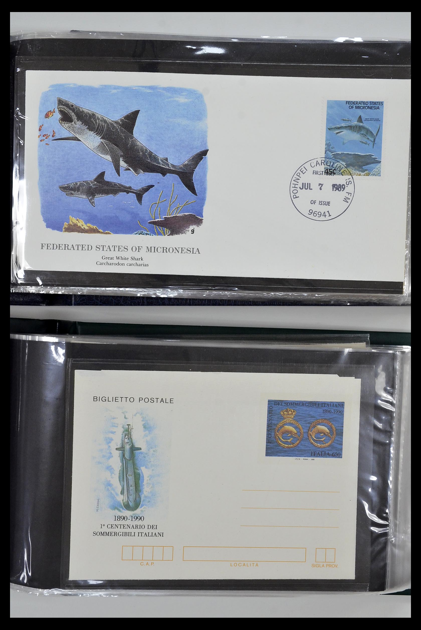 35076 017 - Stamp Collection 35076 Thematics fishes covers 1912-2000.