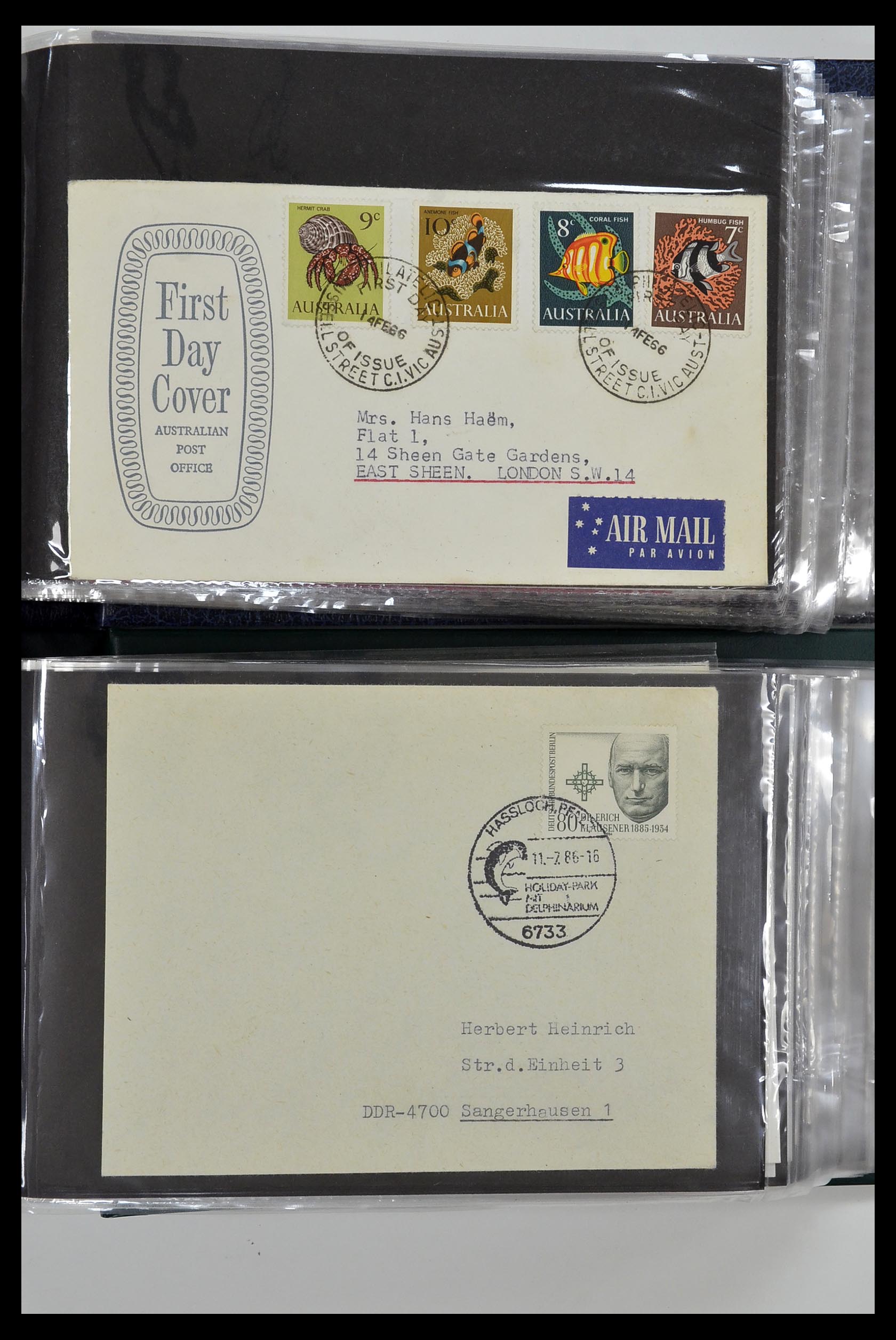 35076 027 - Postzegelverzameling 35076 Motief vissen brieven 1912-2000.
