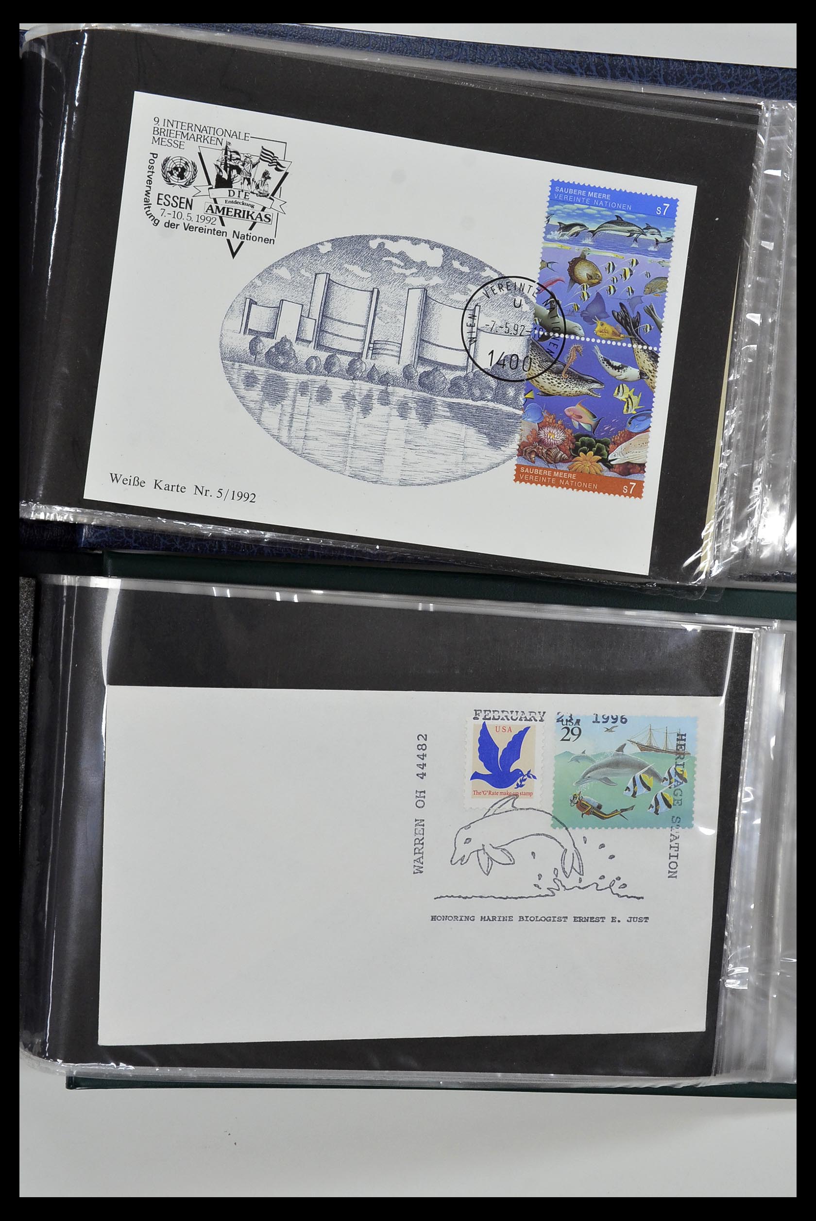 35076 043 - Postzegelverzameling 35076 Motief vissen brieven 1912-2000.