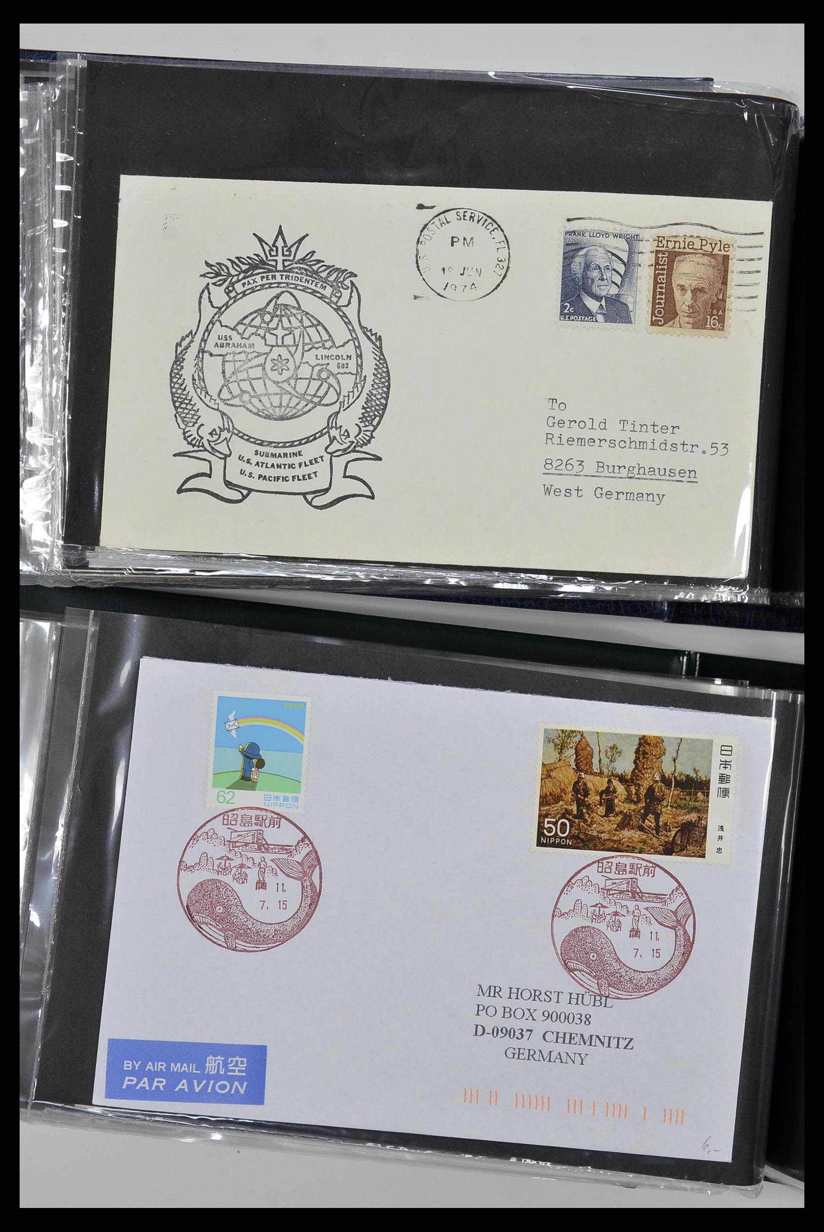 35076 053 - Postzegelverzameling 35076 Motief vissen brieven 1912-2000.