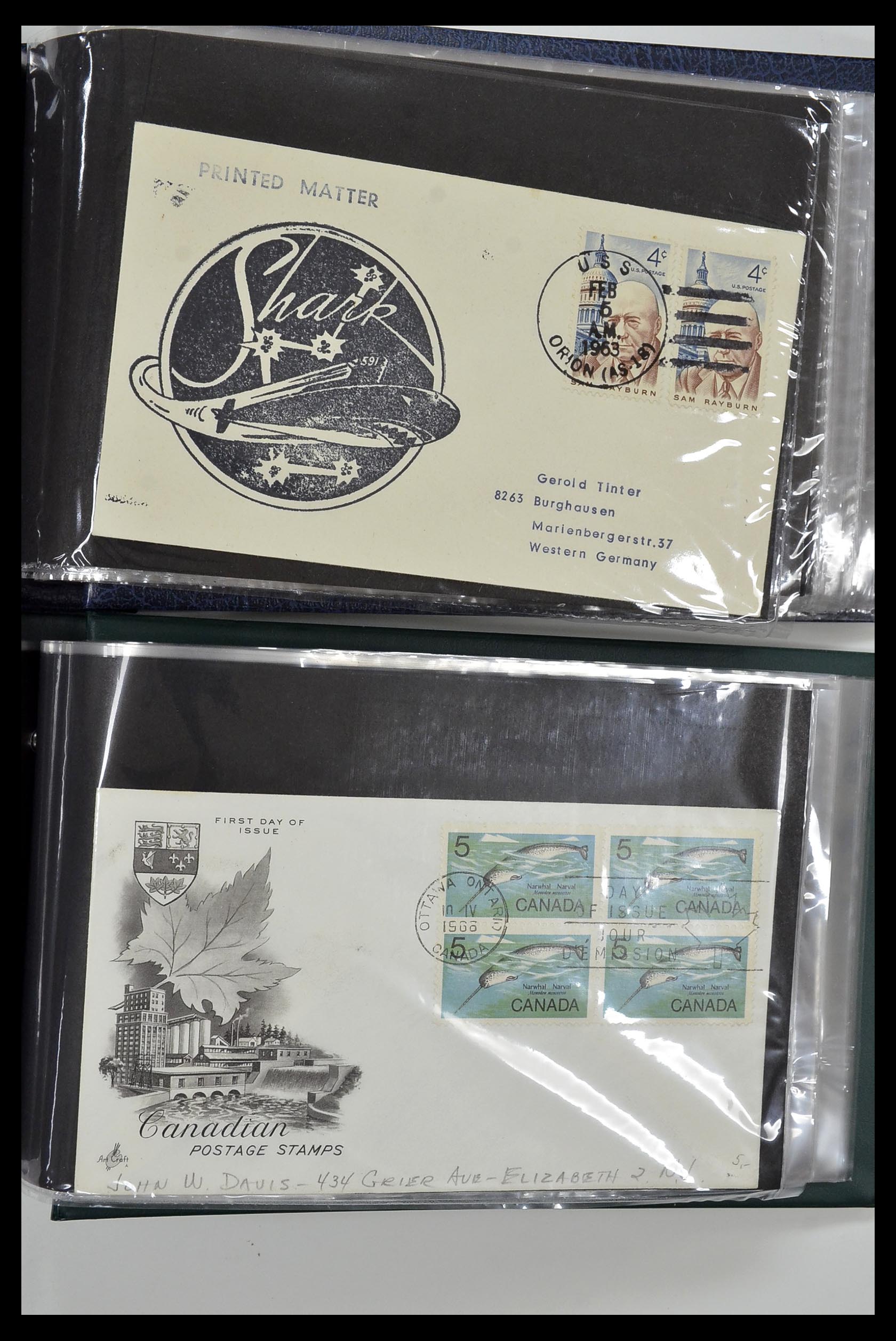 35076 054 - Postzegelverzameling 35076 Motief vissen brieven 1912-2000.