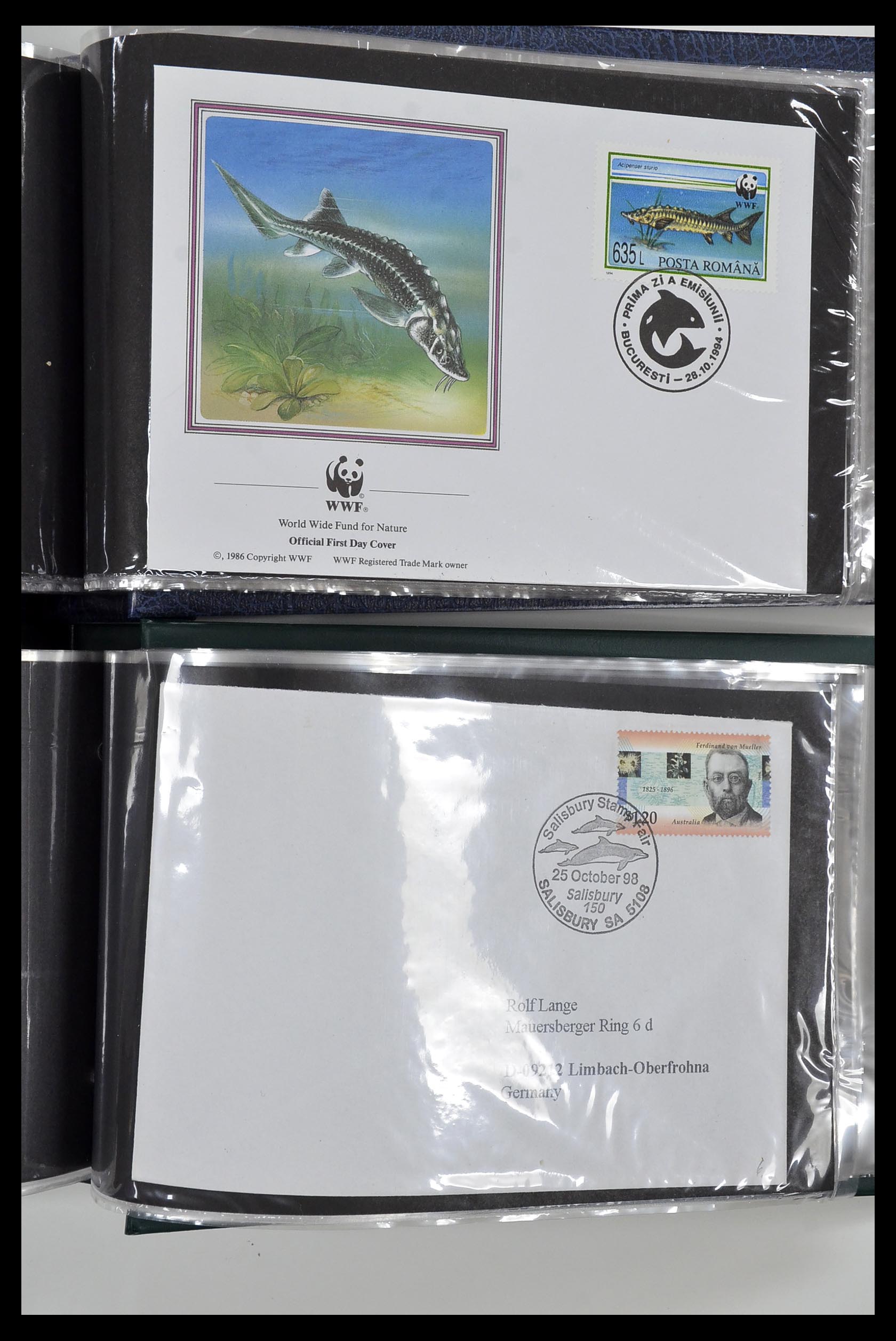 35076 058 - Postzegelverzameling 35076 Motief vissen brieven 1912-2000.