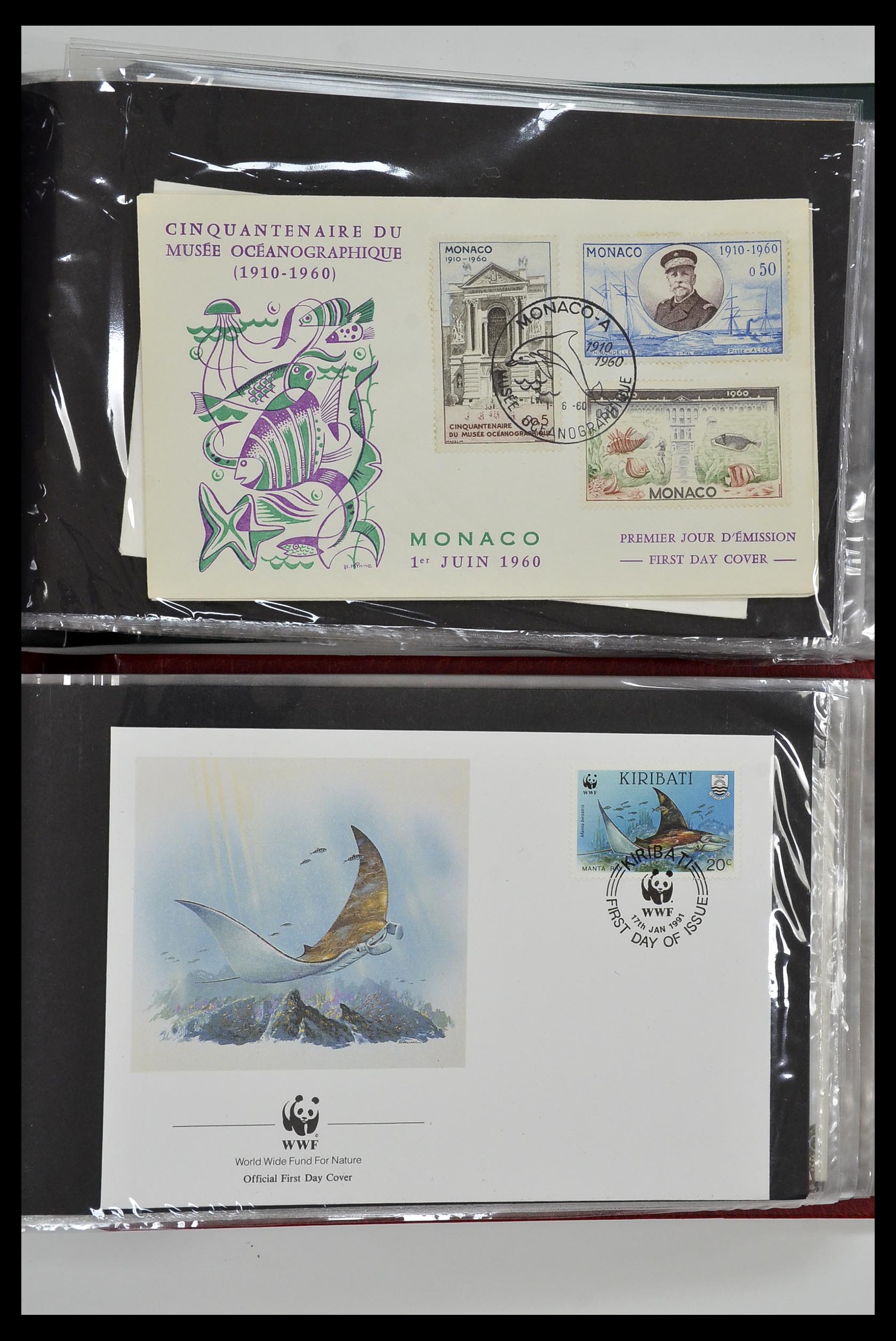 35076 086 - Stamp Collection 35076 Thematics fishes covers 1912-2000.