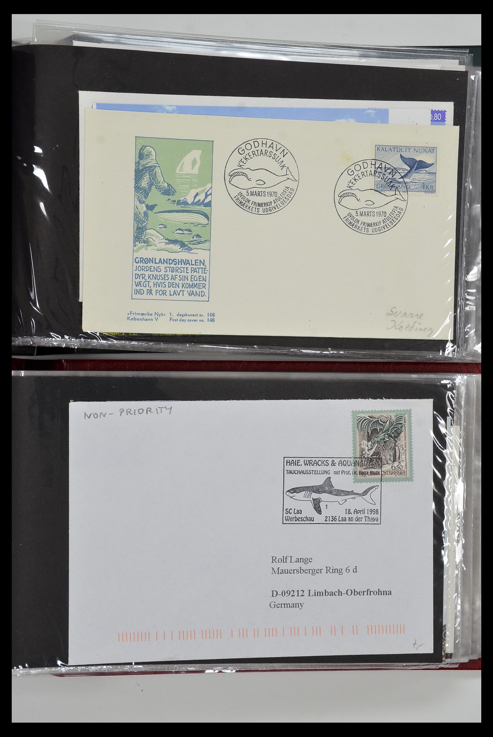 35076 087 - Stamp Collection 35076 Thematics fishes covers 1912-2000.